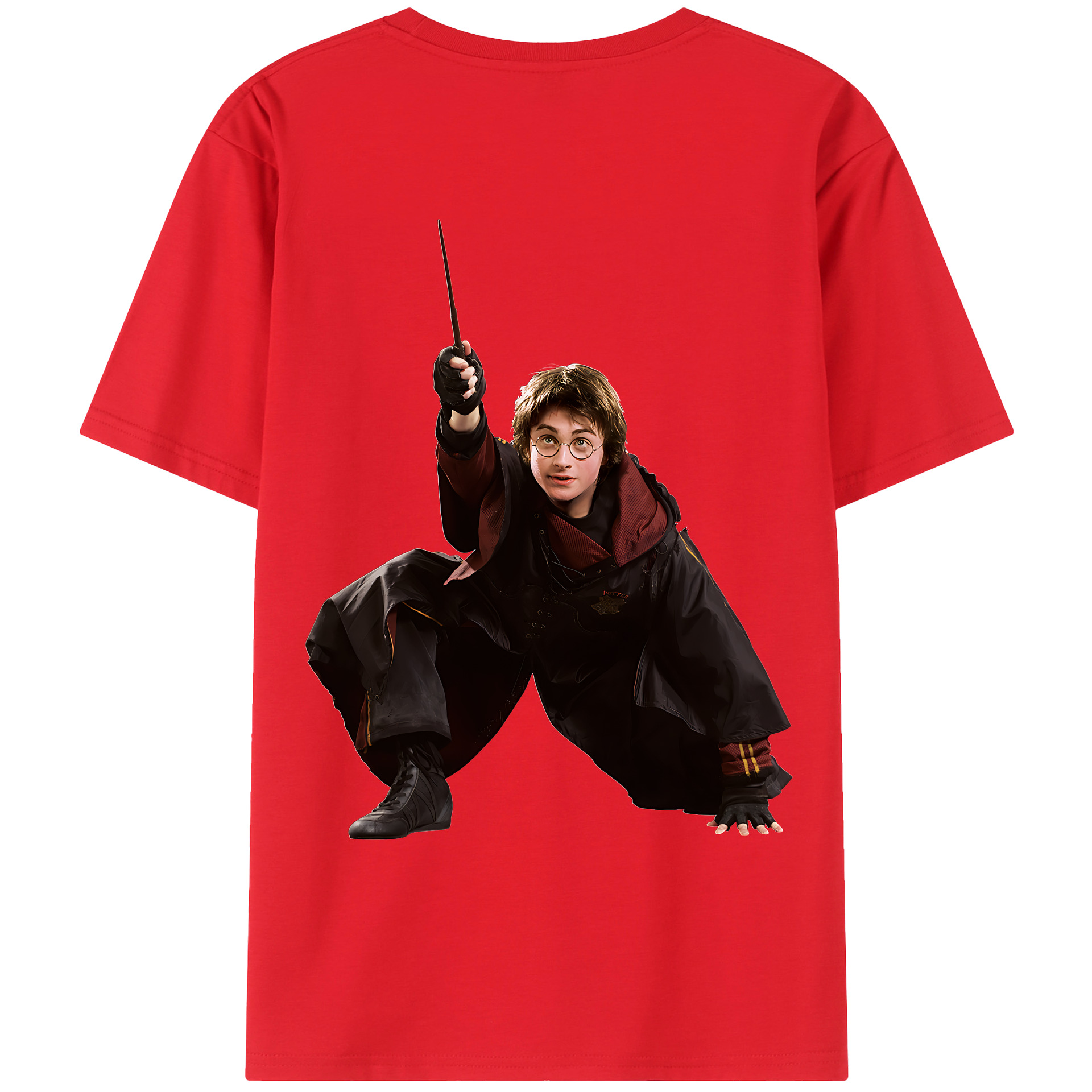 （画像用） Harry Potter ハリー・ポッターシリーズ 綿100％ メンズ半袖Tシャツ（バックプリント） 通気性