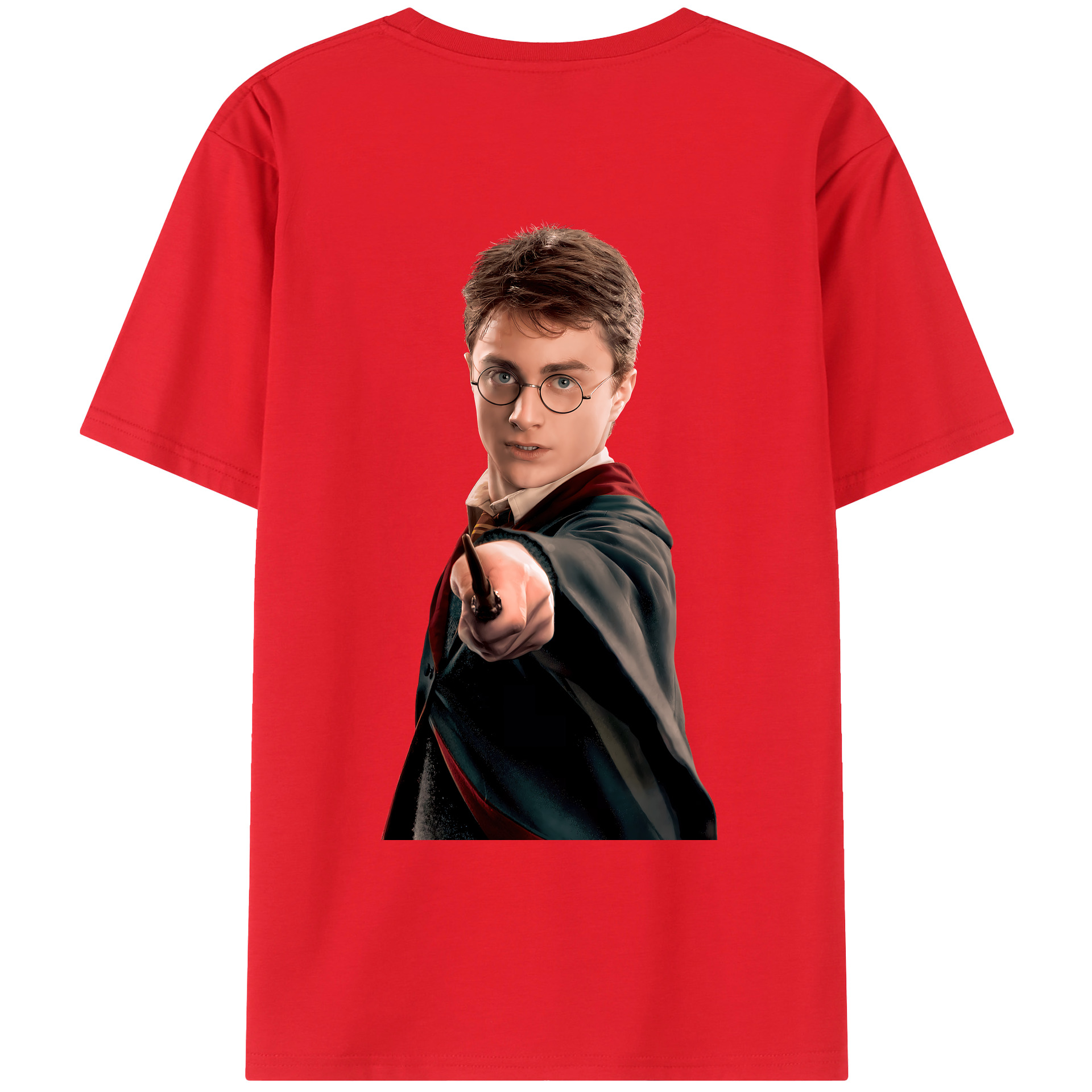 （画像用） Harry Potter ハリー・ポッターシリーズ 綿100％ メンズ半袖Tシャツ（バックプリント） 通気性