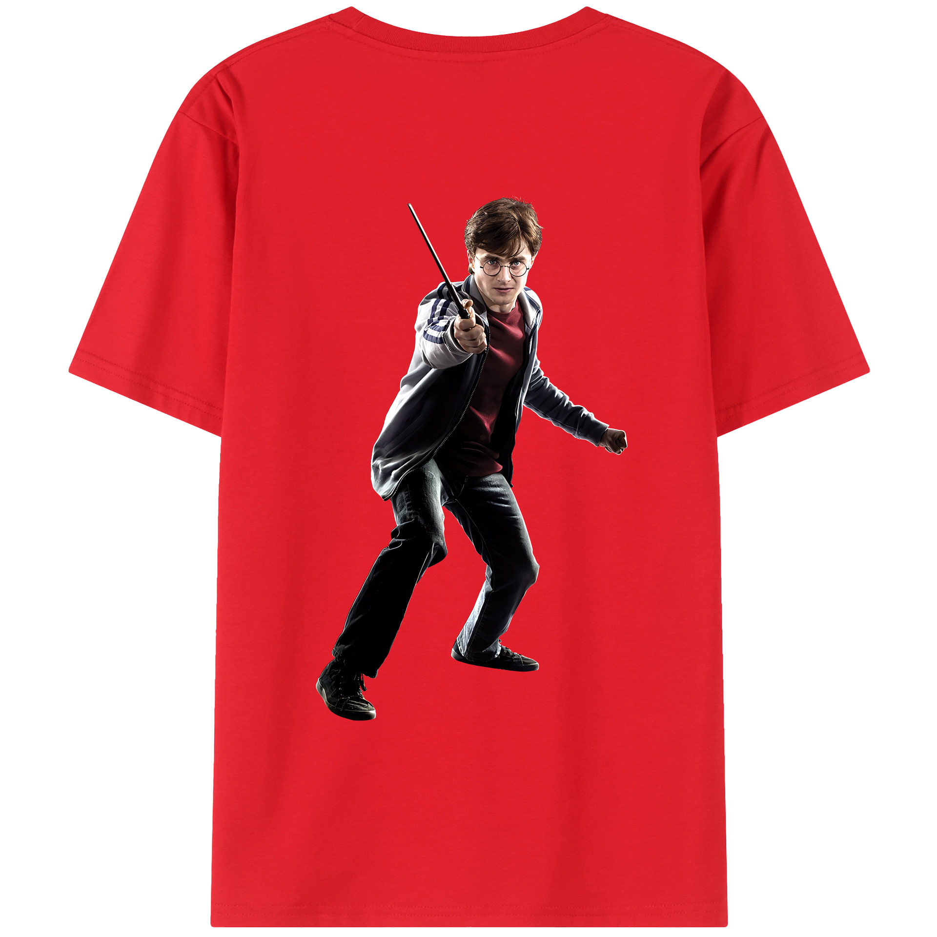 （画像用） Harry Potter ハリー・ポッターシリーズ 綿100％ メンズ半袖Tシャツ（バックプリント） 通気性