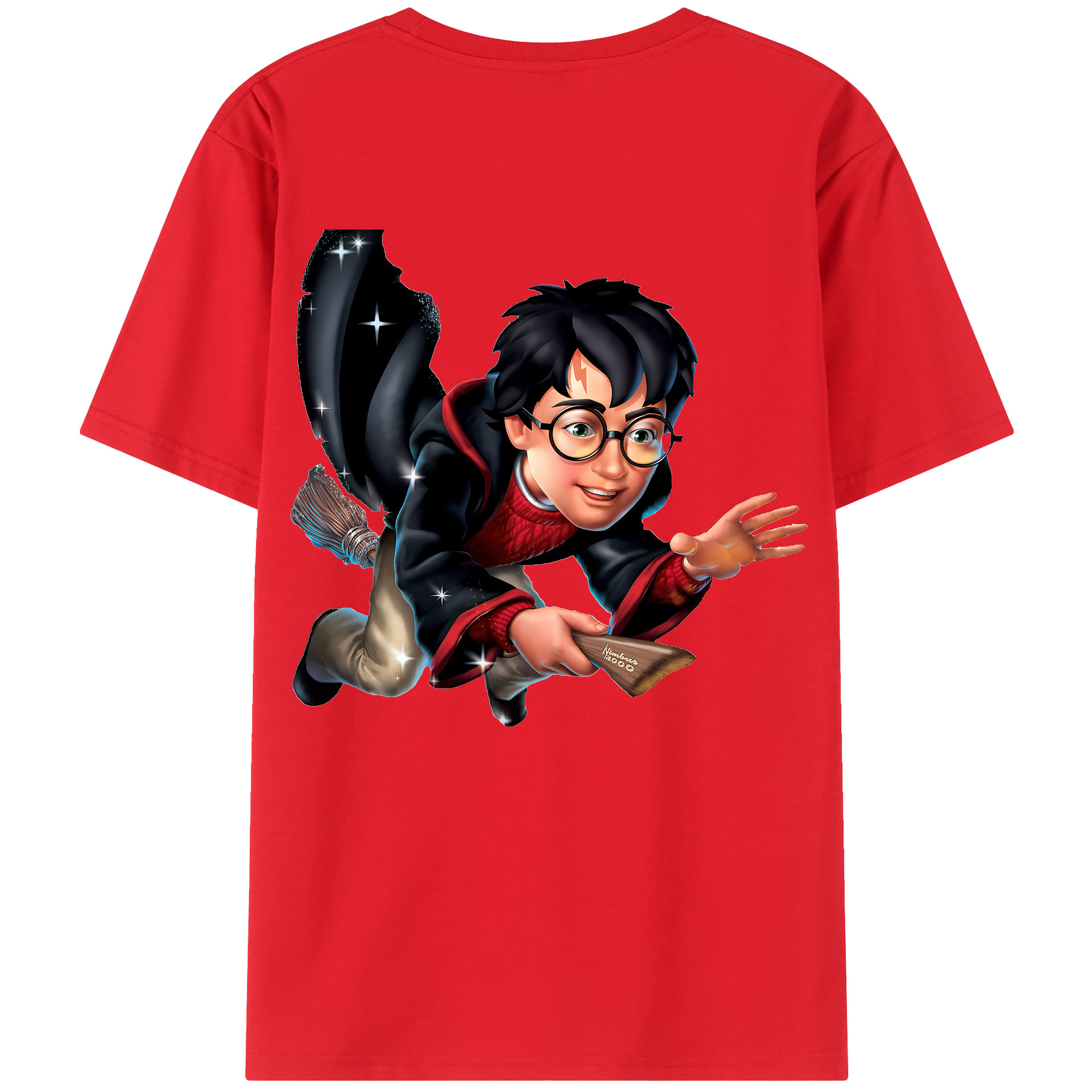 （画像用） Harry Potter ハリー・ポッターシリーズ 綿100％ メンズ半袖Tシャツ（バックプリント） 通気性