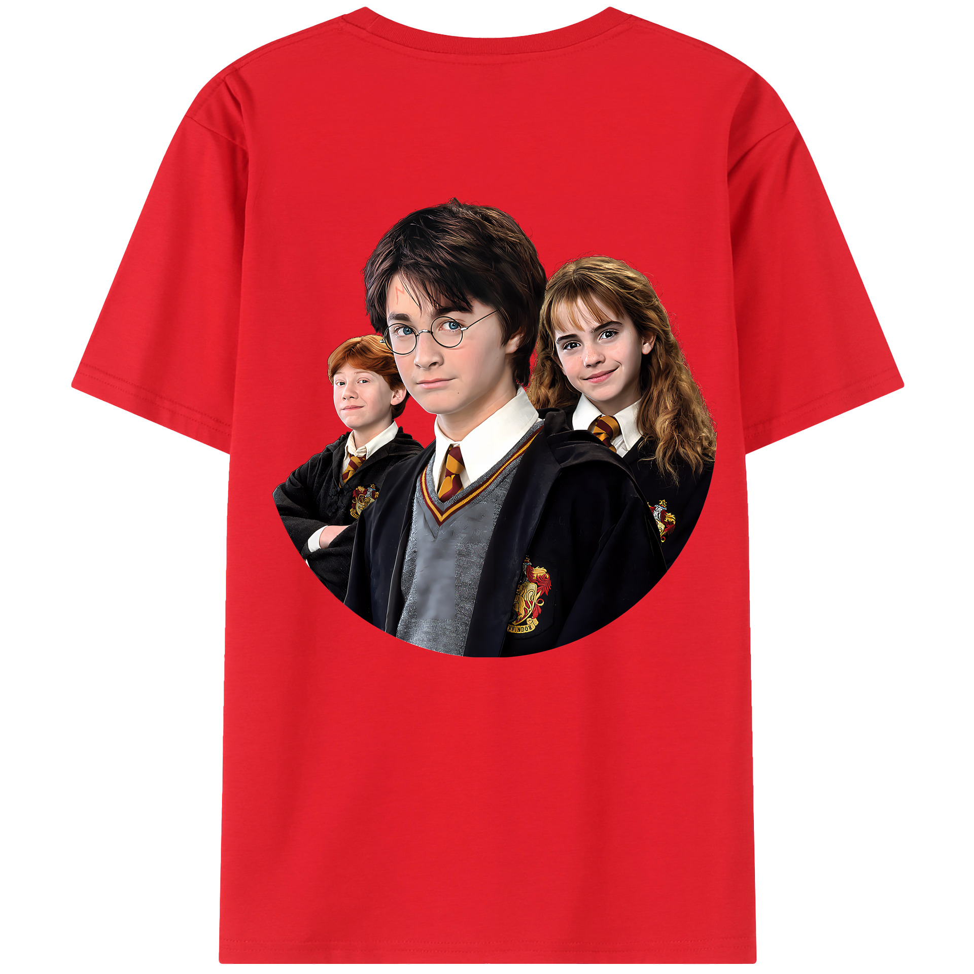 （画像用） Harry Potter ハリー・ポッターシリーズ 綿100％ メンズ半袖Tシャツ（バックプリント） 通気性