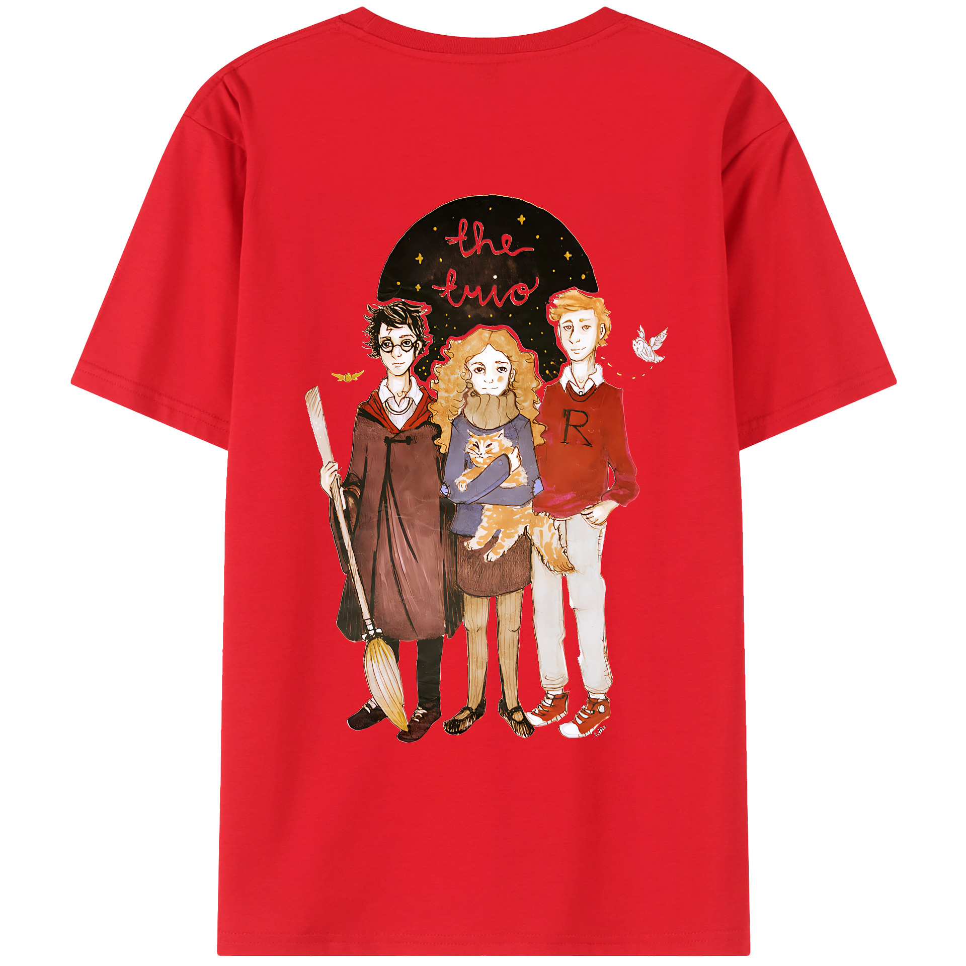 （画像用） Harry Potter ハリー・ポッターシリーズ 綿100％ メンズ半袖Tシャツ（バックプリント） 通気性