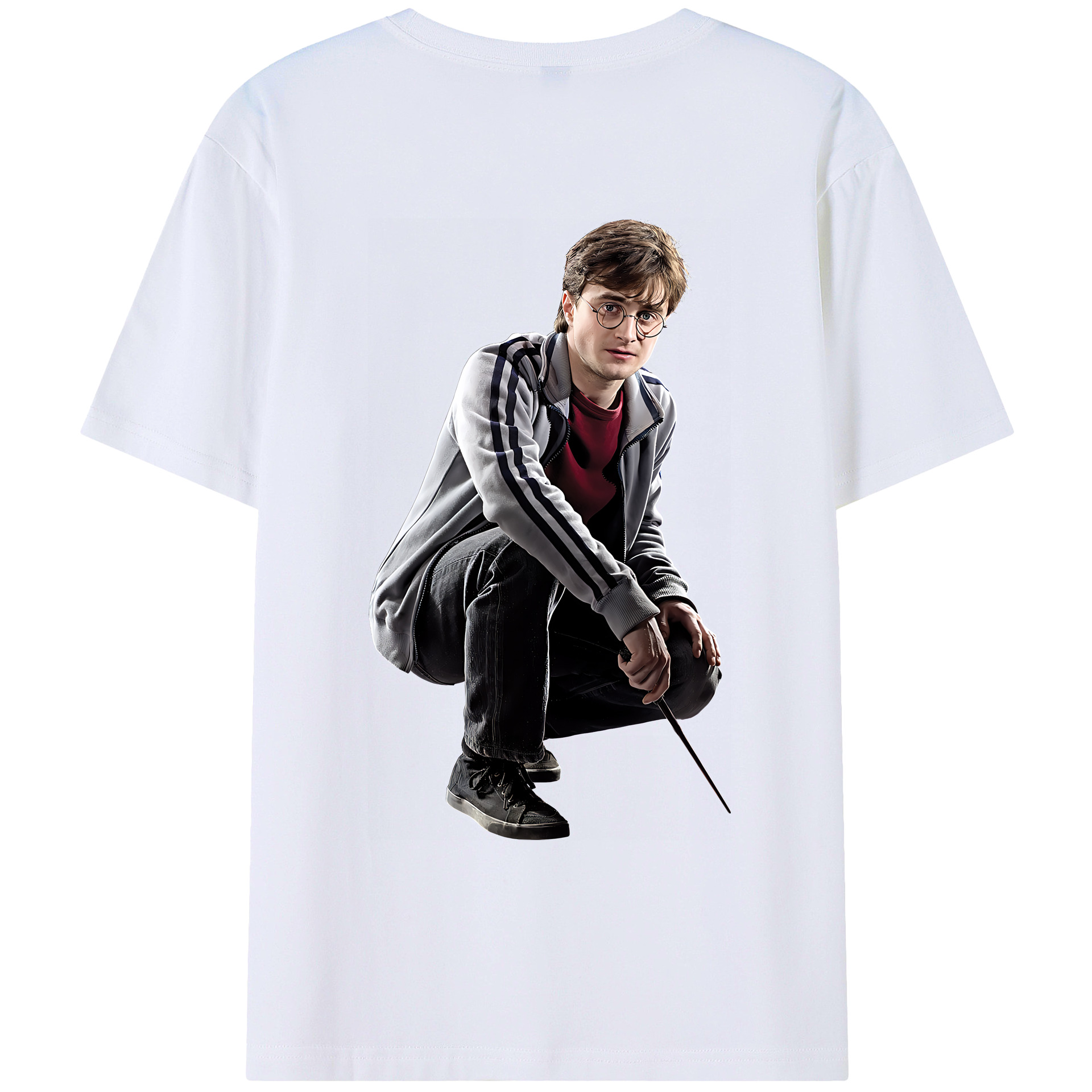（画像用） Harry Potter ハリー・ポッターシリーズ 綿100％ メンズ半袖Tシャツ（バックプリント） 通気性