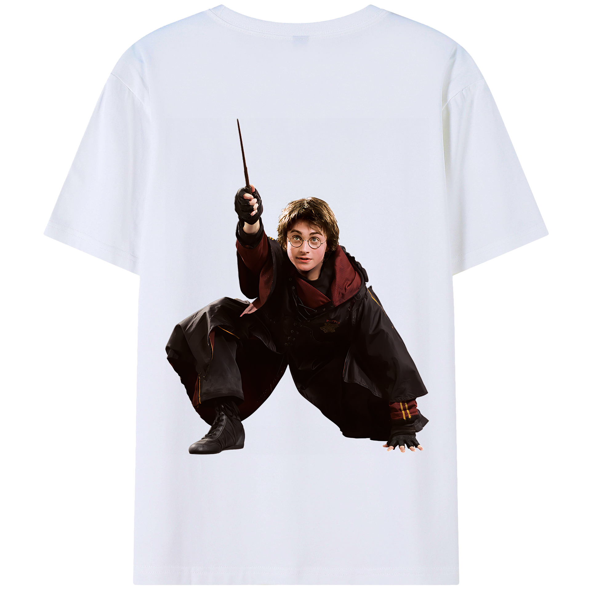 （画像用） Harry Potter ハリー・ポッターシリーズ 綿100％ メンズ半袖Tシャツ（バックプリント） 通気性