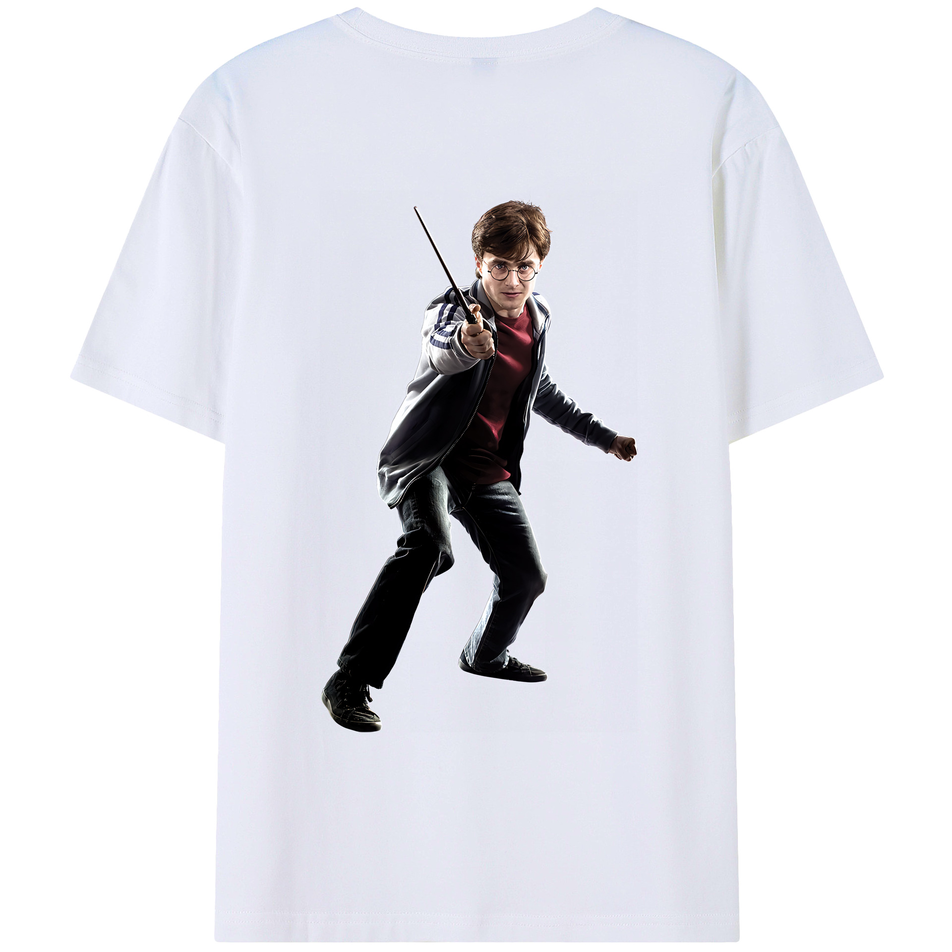 （画像用） Harry Potter ハリー・ポッターシリーズ 綿100％ メンズ半袖Tシャツ（バックプリント） 通気性