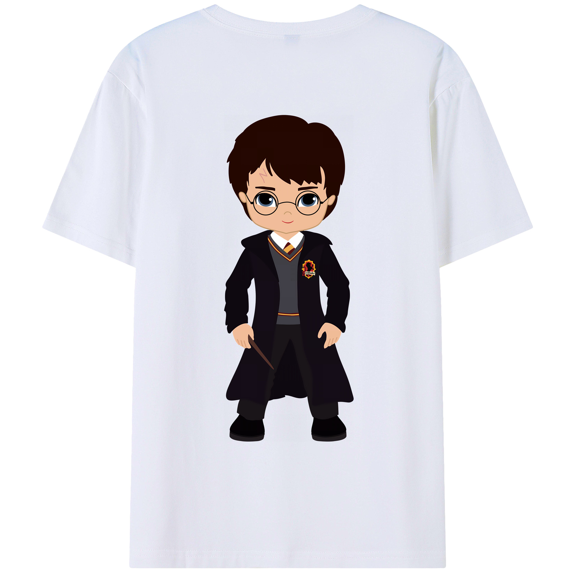 （画像用） Harry Potter ハリー・ポッターシリーズ 綿100％ メンズ半袖Tシャツ（バックプリント） 通気性