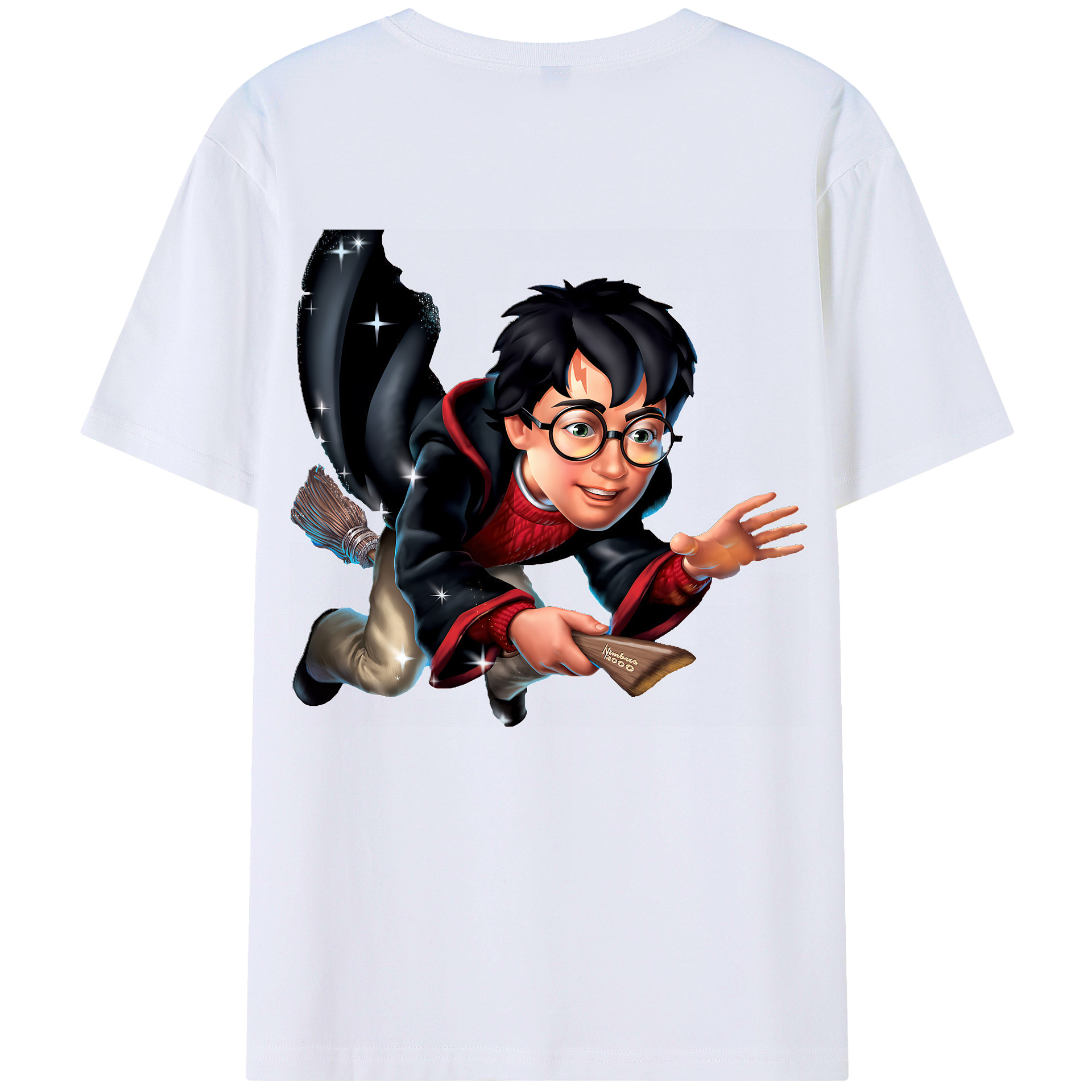 （画像用） Harry Potter ハリー・ポッターシリーズ 綿100％ メンズ半袖Tシャツ（バックプリント） 通気性