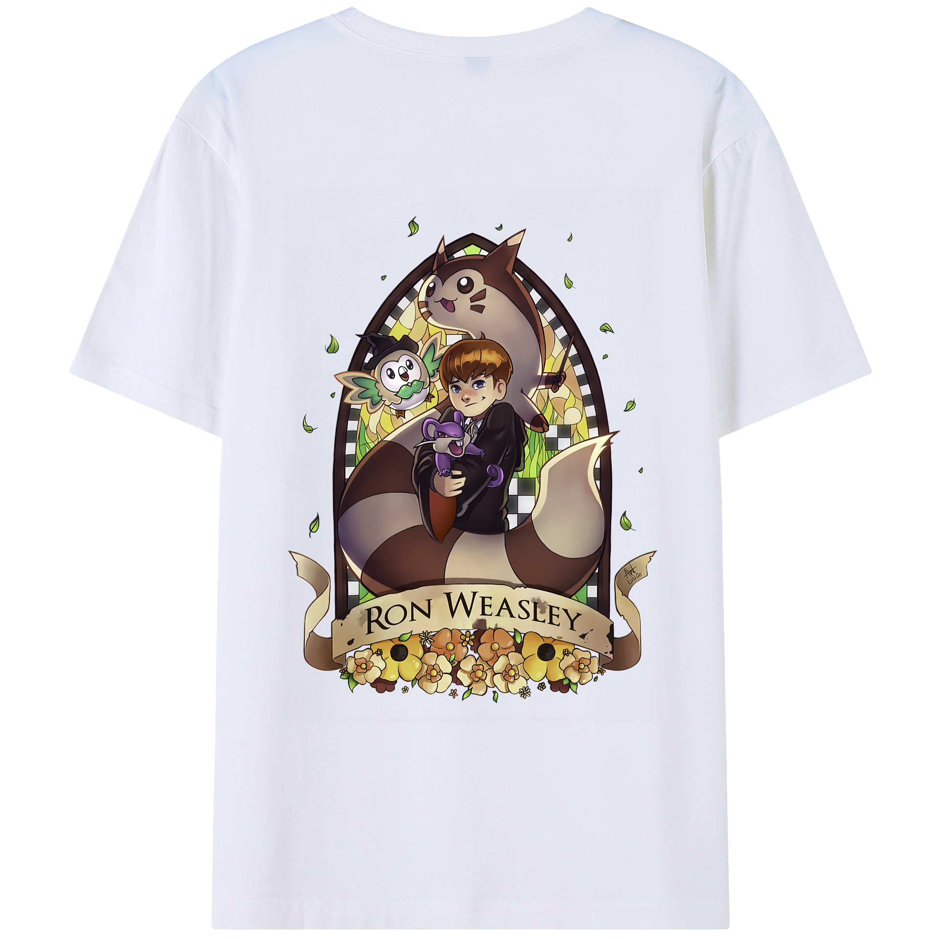 （画像用） Harry Potter ハリー・ポッターシリーズ 綿100％ メンズ半袖Tシャツ（バックプリント） 通気性