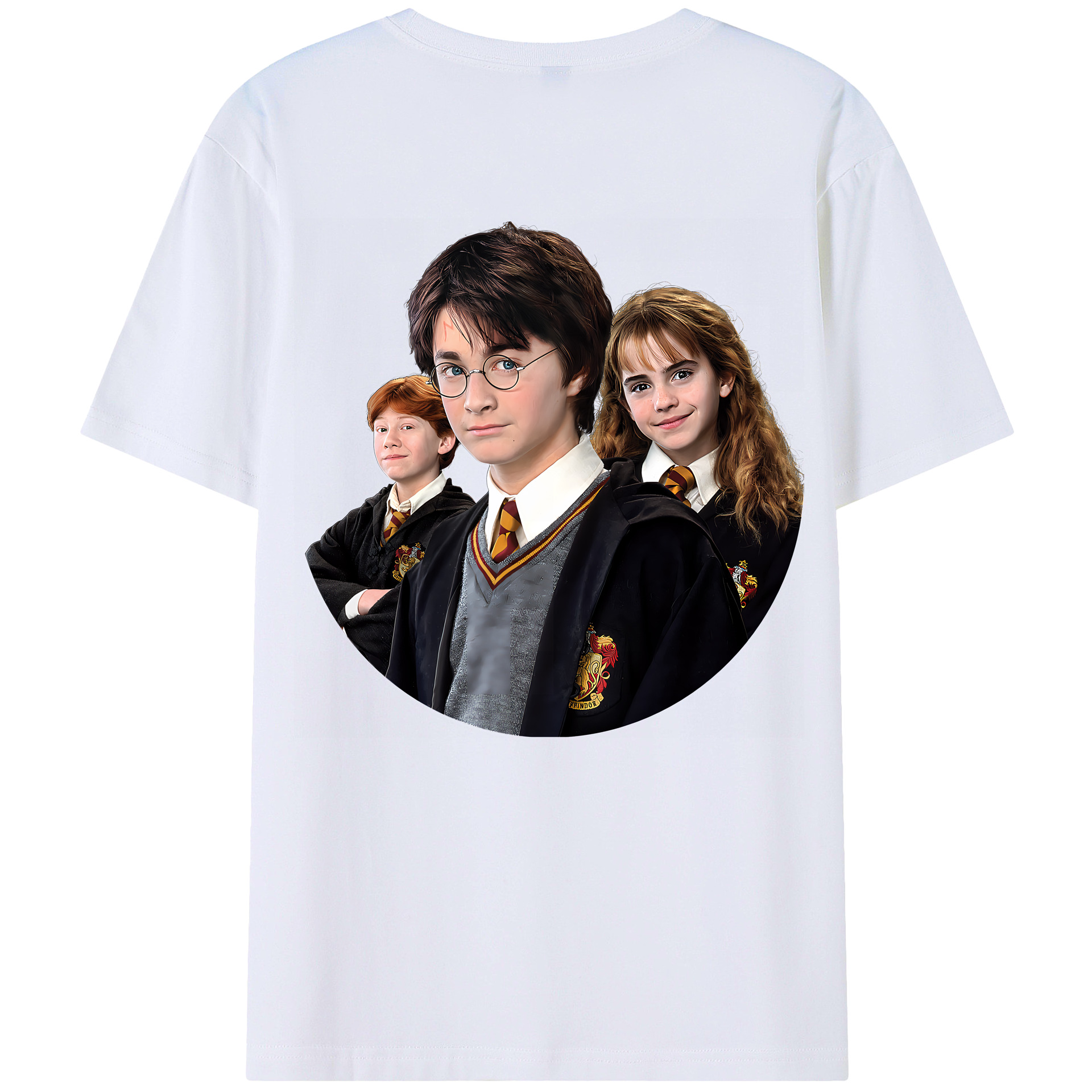 （画像用） Harry Potter ハリー・ポッターシリーズ 綿100％ メンズ半袖Tシャツ（バックプリント） 通気性