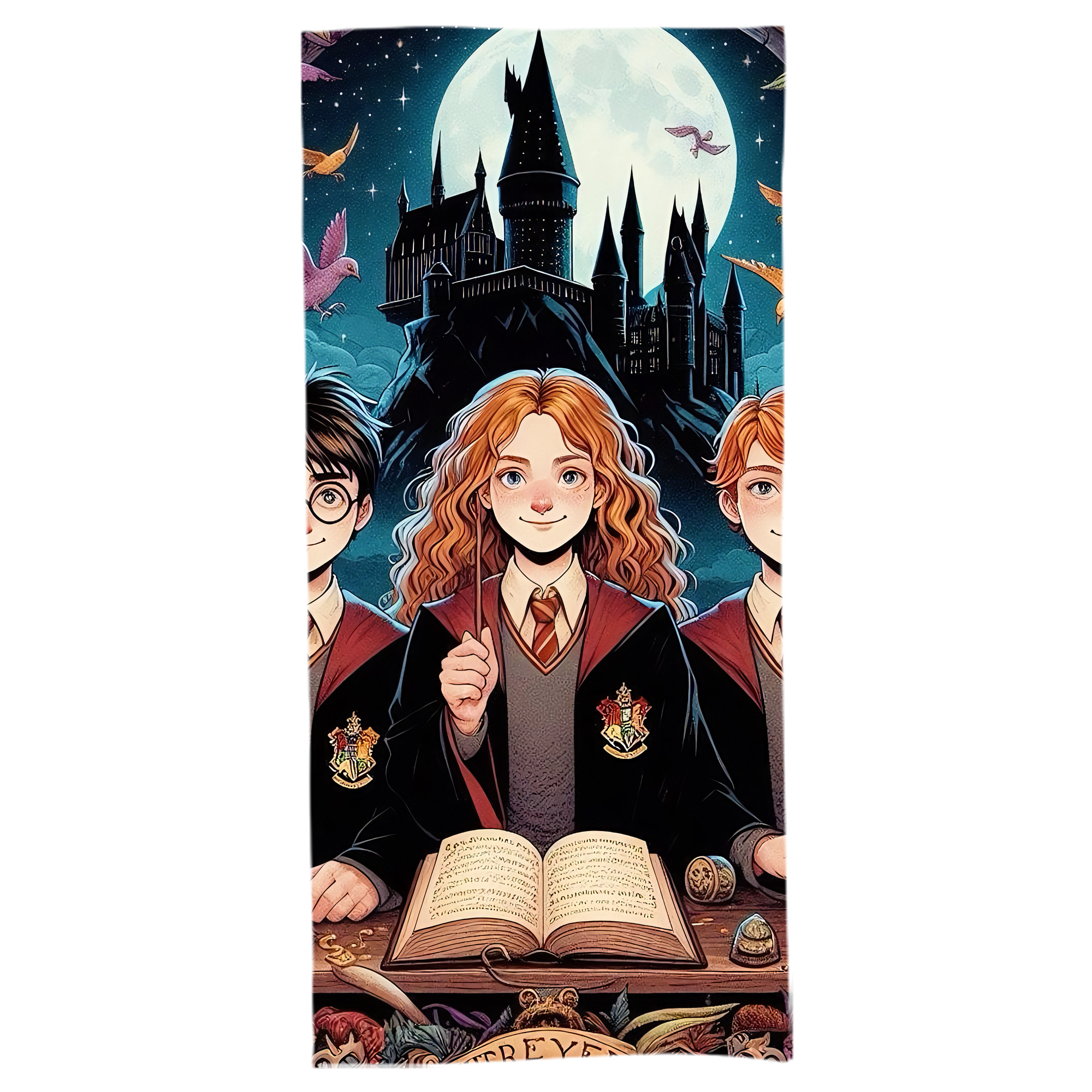 （画像用） Harry Potter ハリー・ポッターシリーズ 大判バスタオル 70×140cm 吸水速乾 柔らかい肌触り