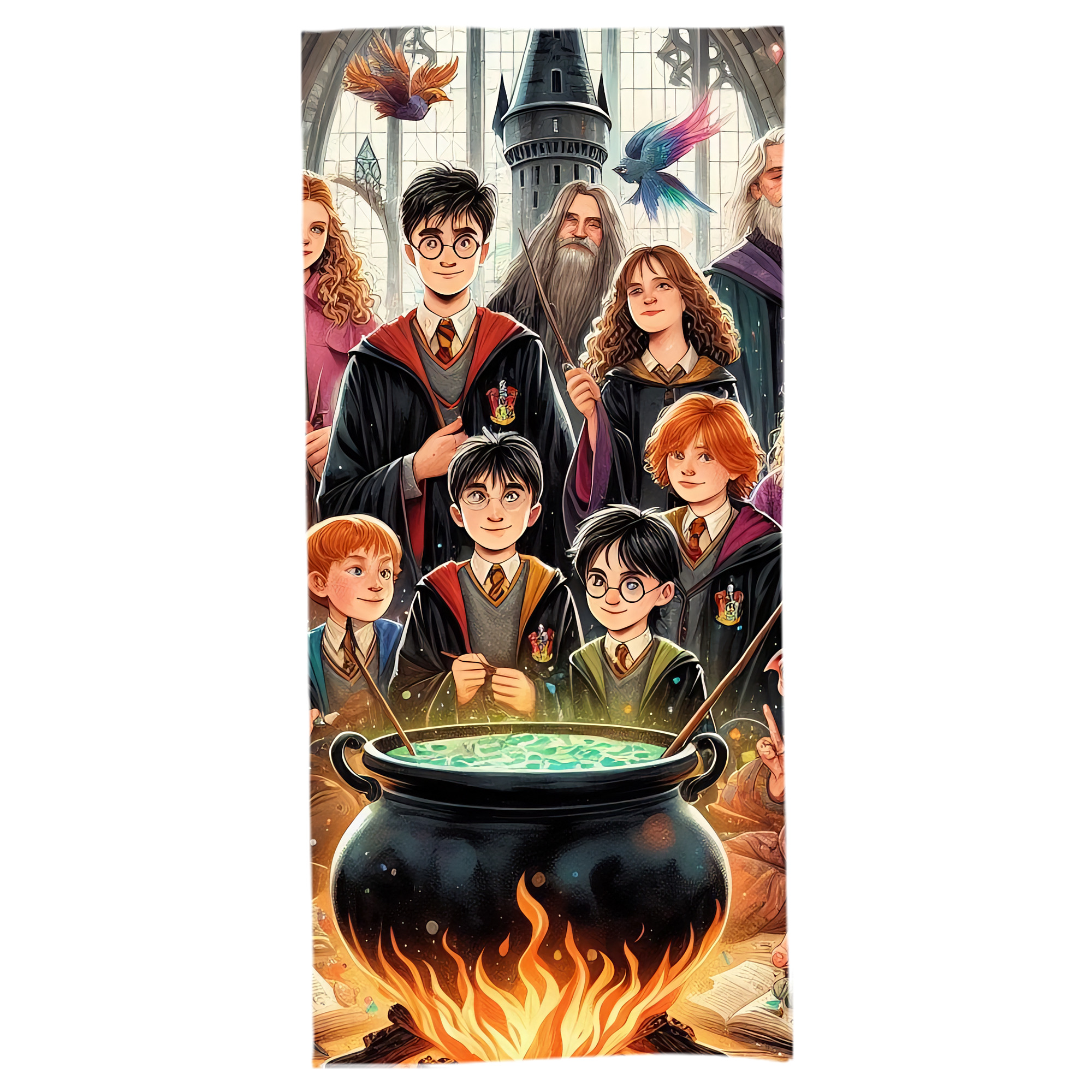 （画像用） Harry Potter ハリー・ポッターシリーズ 大判バスタオル 70×140cm 吸水速乾 柔らかい肌触り