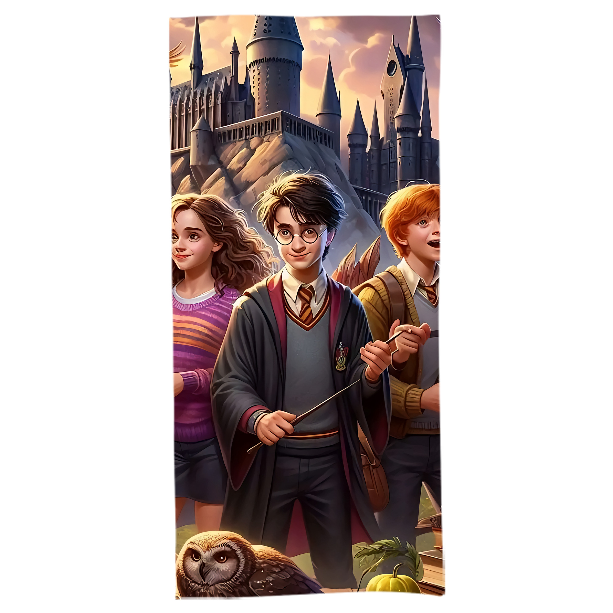 （画像用） Harry Potter ハリー・ポッターシリーズ 大判バスタオル 70×140cm 吸水速乾 柔らかい肌触り
