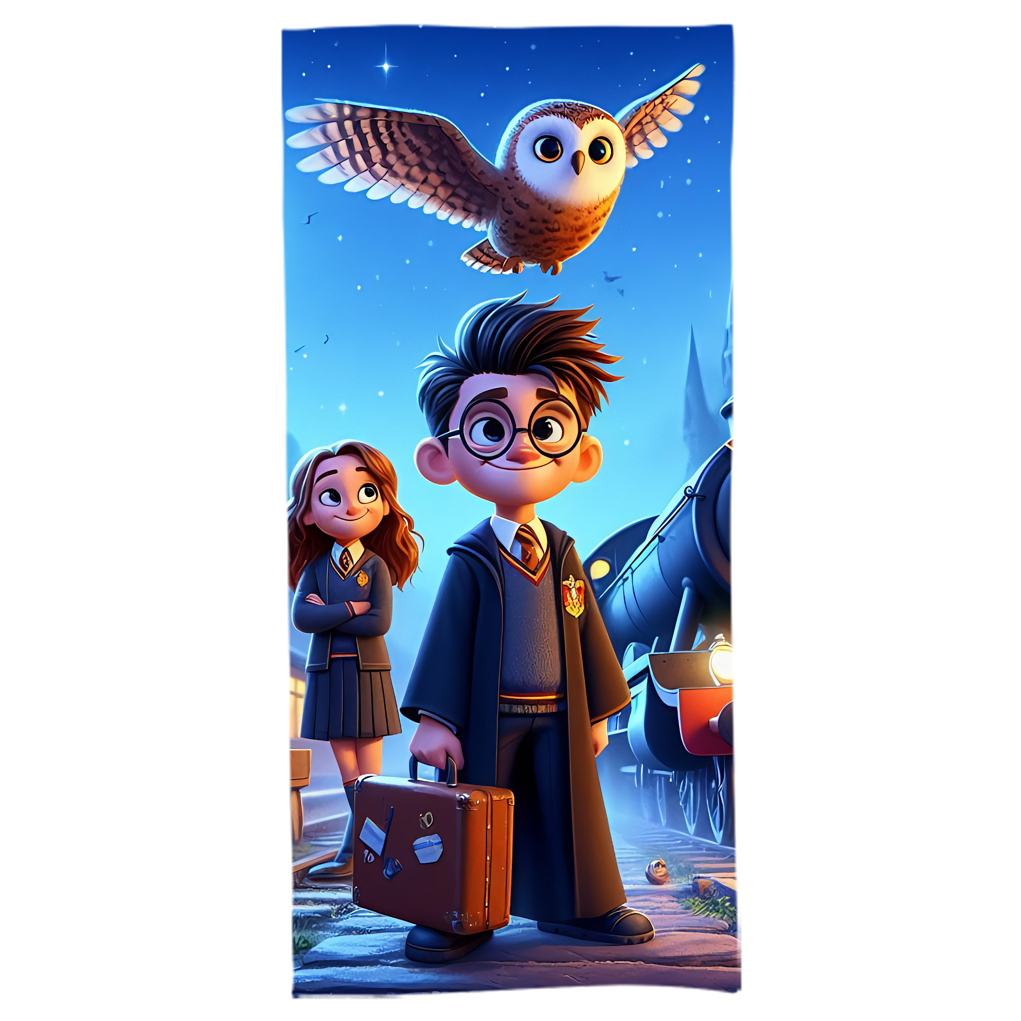 （画像用） Harry Potter ハリー・ポッターシリーズ 大判バスタオル 70×140cm 吸水速乾 柔らかい肌触り