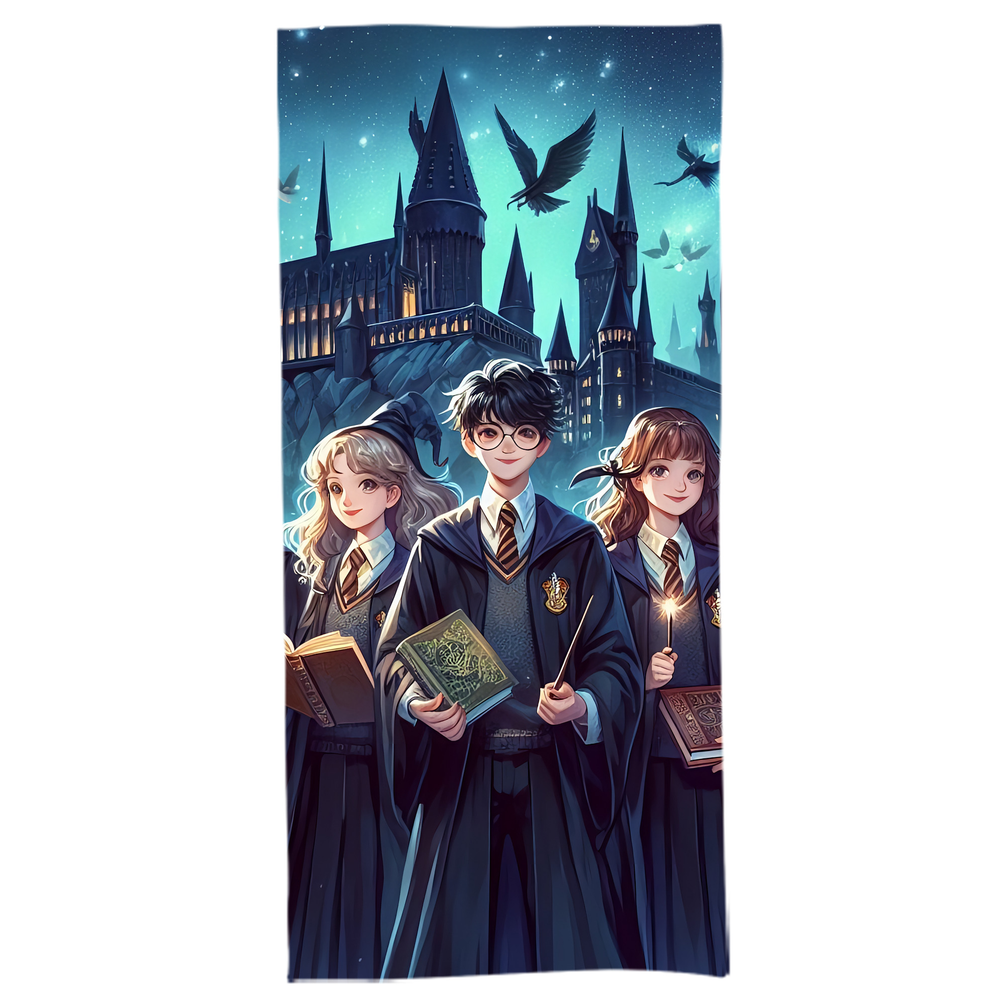 （画像用） Harry Potter ハリー・ポッターシリーズ 大判バスタオル 70×140cm 吸水速乾 柔らかい肌触り