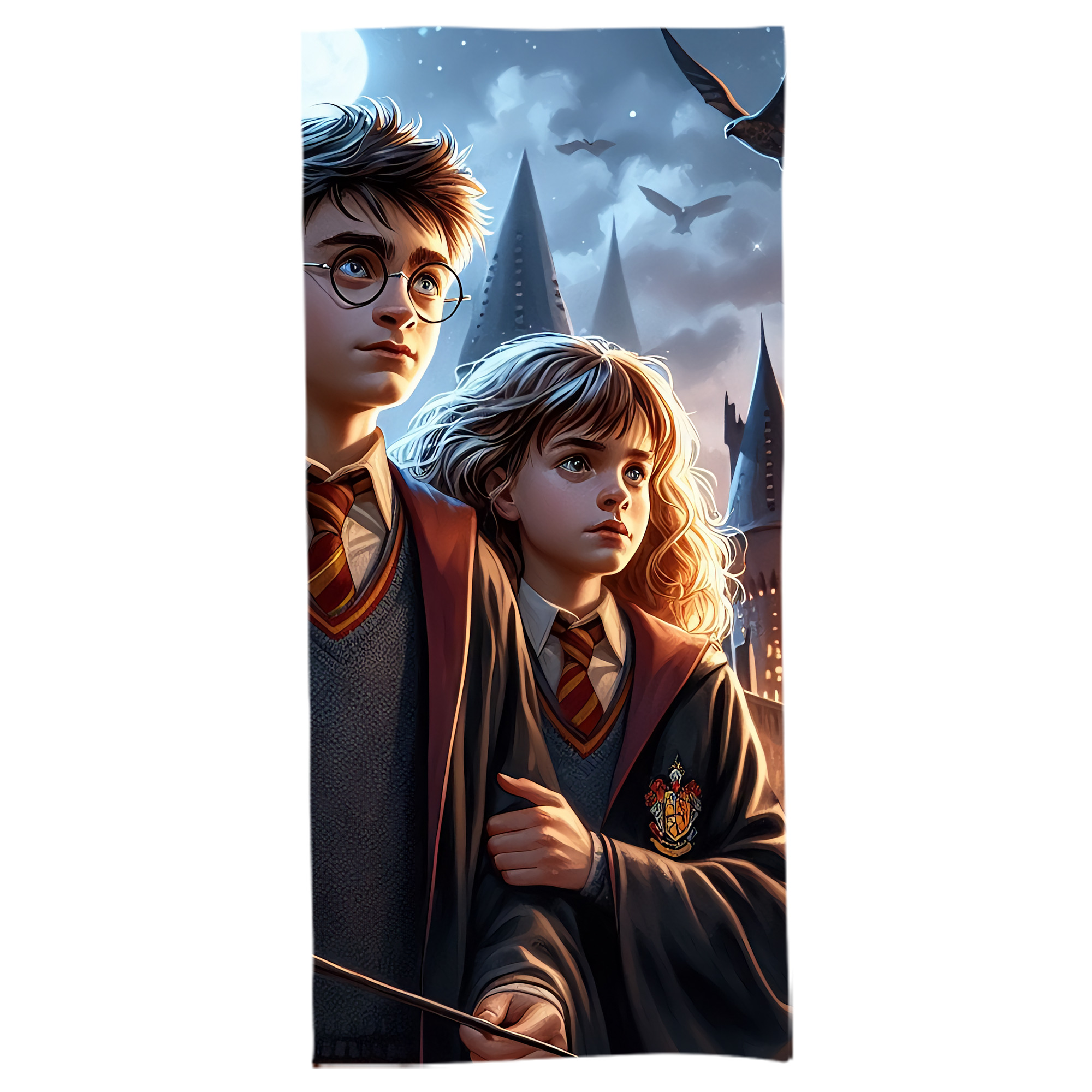 （画像用） Harry Potter ハリー・ポッターシリーズ 大判バスタオル 70×140cm 吸水速乾 柔らかい肌触り