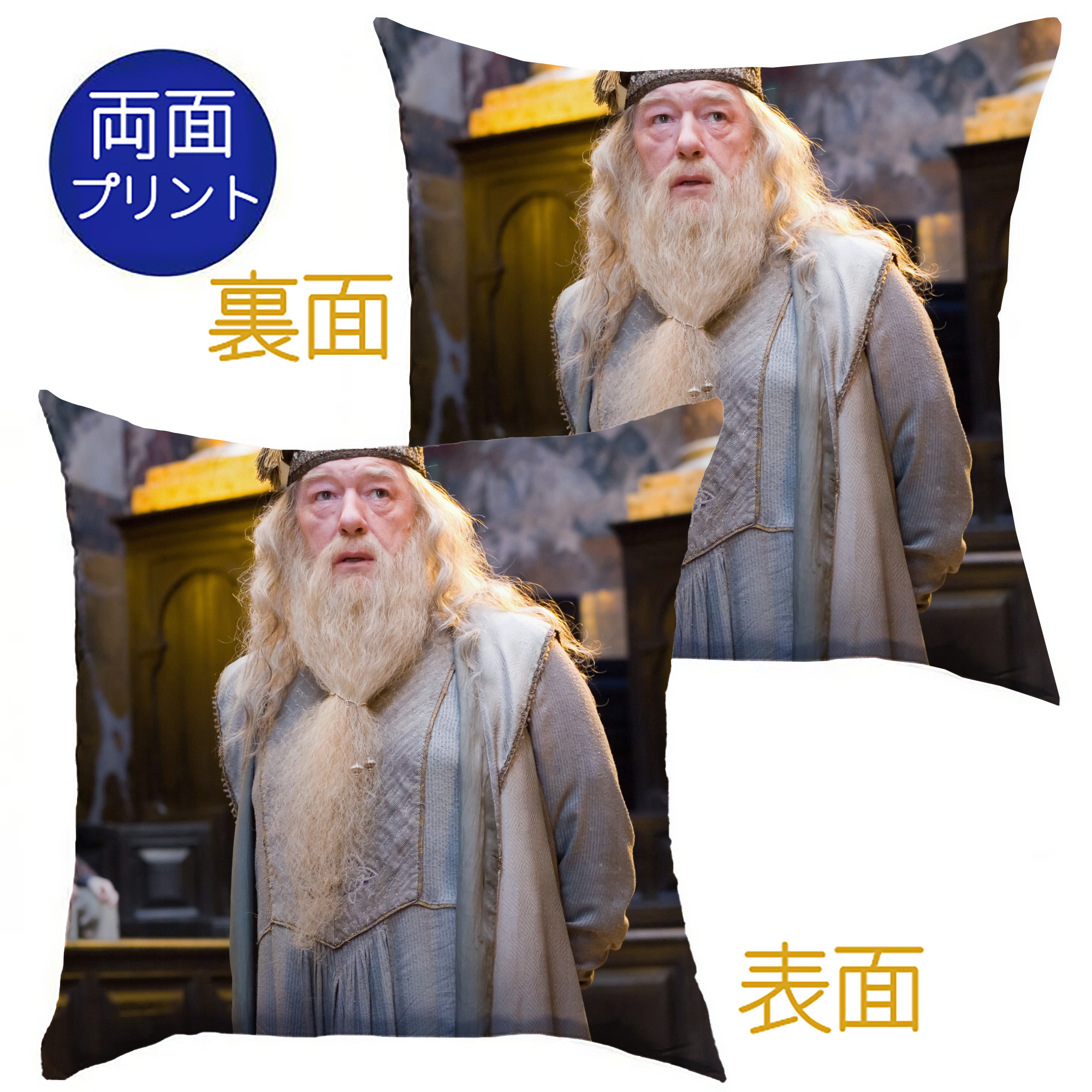 （画像用） Harry Potter ハリー・ポッターシリーズ クッションカバー＆本体セット（ポリエステル素材）