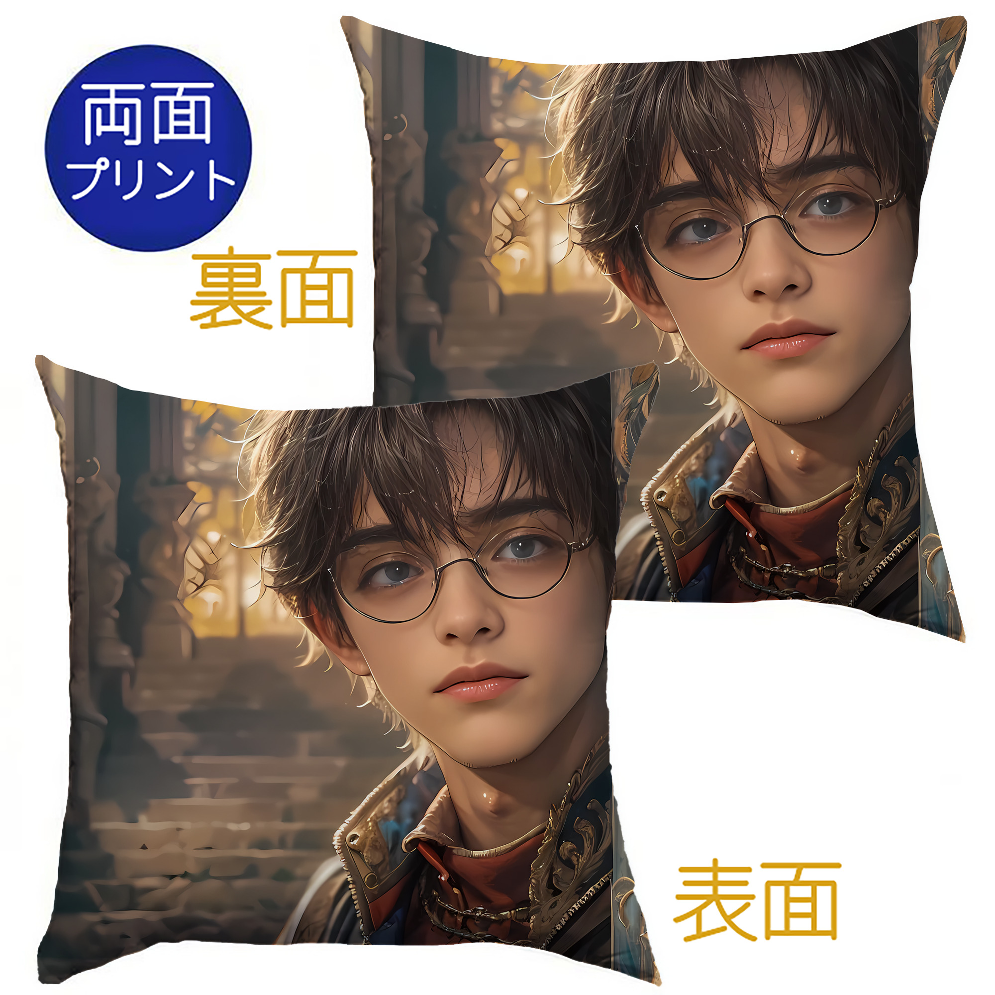 （画像用） Harry Potter ハリー・ポッターシリーズ クッションカバー＆本体セット（ポリエステル素材）