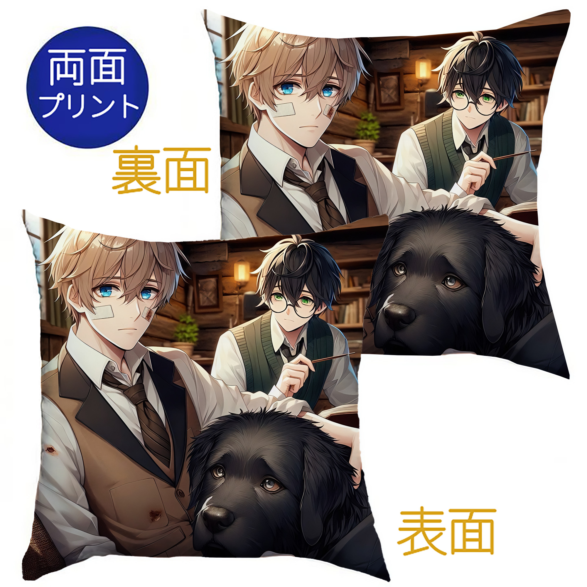 （画像用） Harry Potter ハリー・ポッターシリーズ クッションカバー＆本体セット（ポリエステル素材）