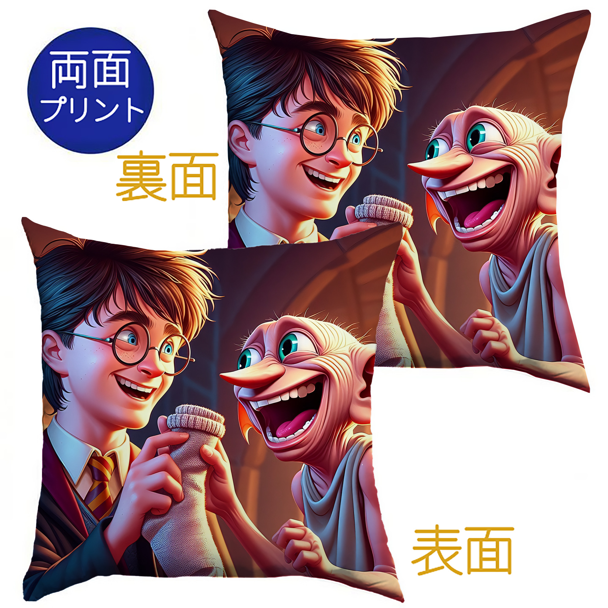 （画像用） Harry Potter ハリー・ポッターシリーズ クッションカバー＆本体セット（ポリエステル素材）