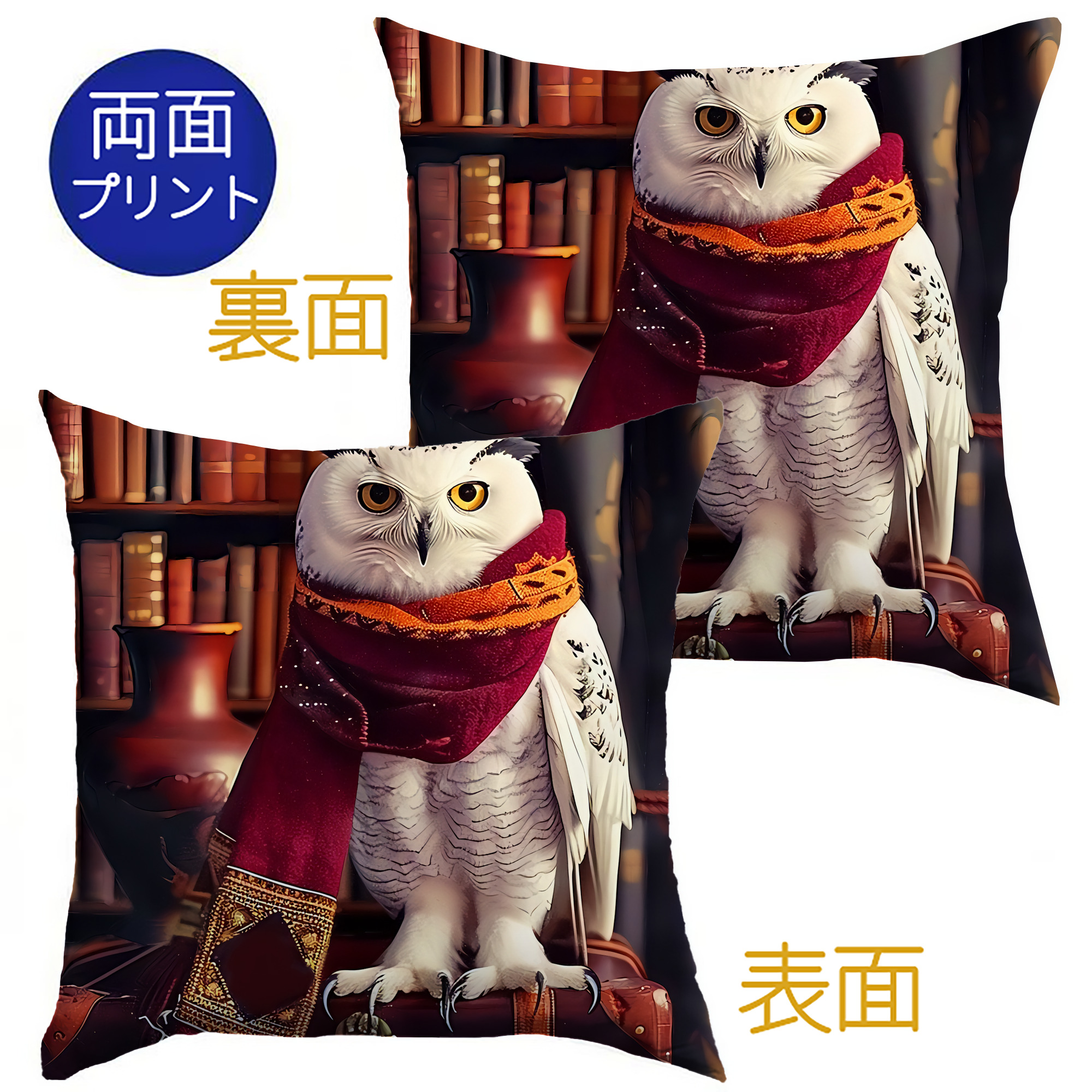 （画像用） Harry Potter ハリー・ポッターシリーズ クッションカバー＆本体セット（ポリエステル素材）