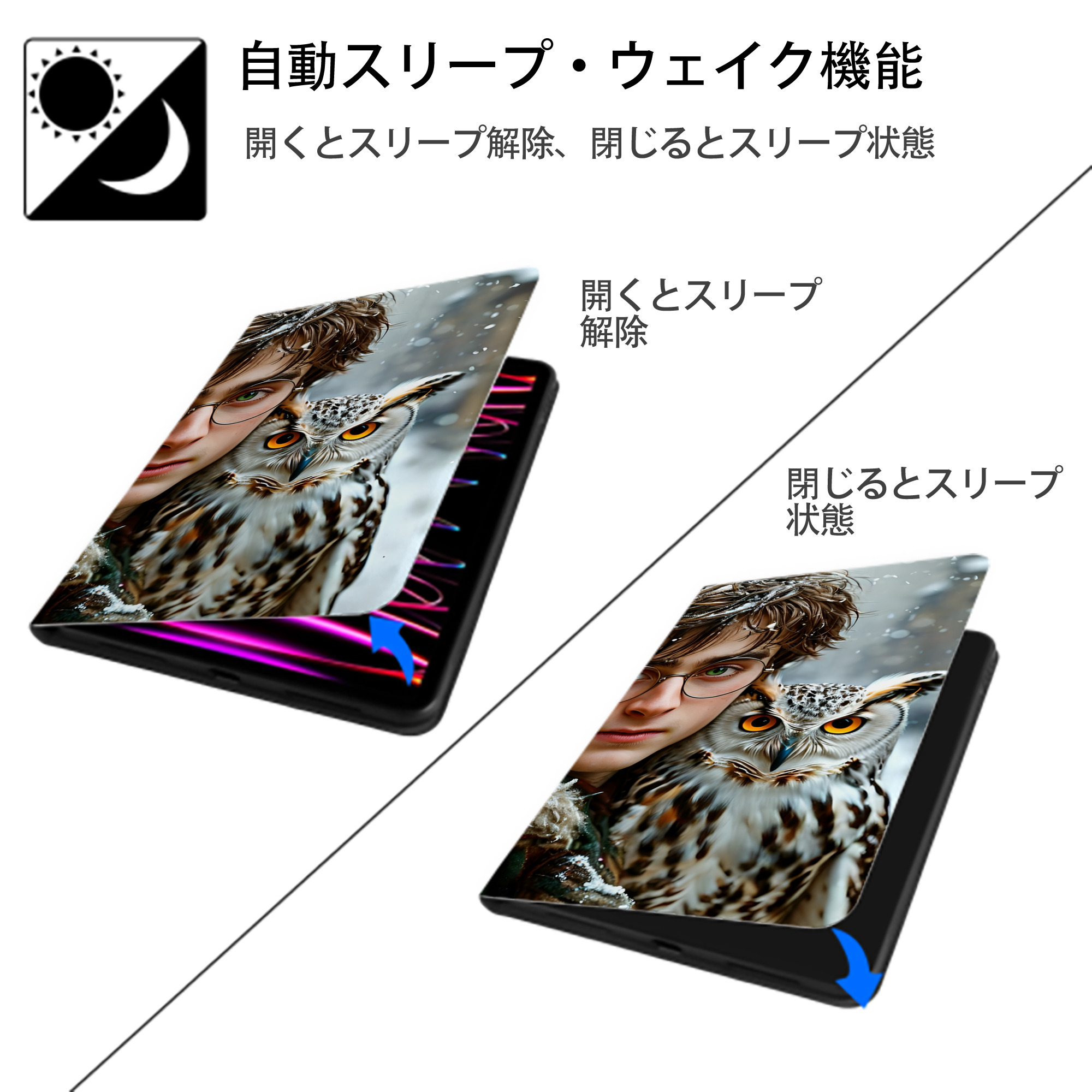 Harry Potter ハリー・ポッターシリーズ IPad ケース ブック型 PUレザー TPU 耐衝撃 軽量 薄型 ペン収納なし 全面保護 IPad 各モデル対応