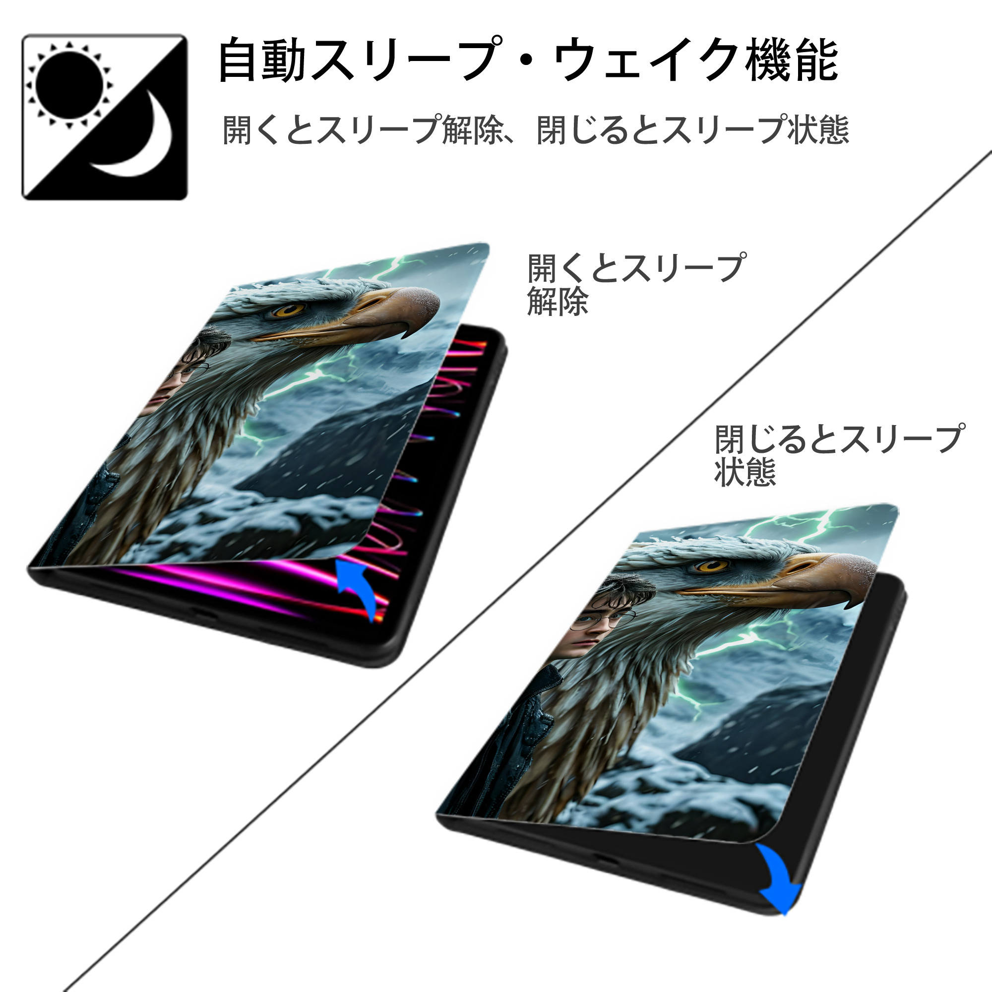 Harry Potter ハリー・ポッターシリーズ IPad ケース ブック型 PUレザー TPU 耐衝撃 軽量 薄型 ペン収納なし 全面保護 IPad 各モデル対応