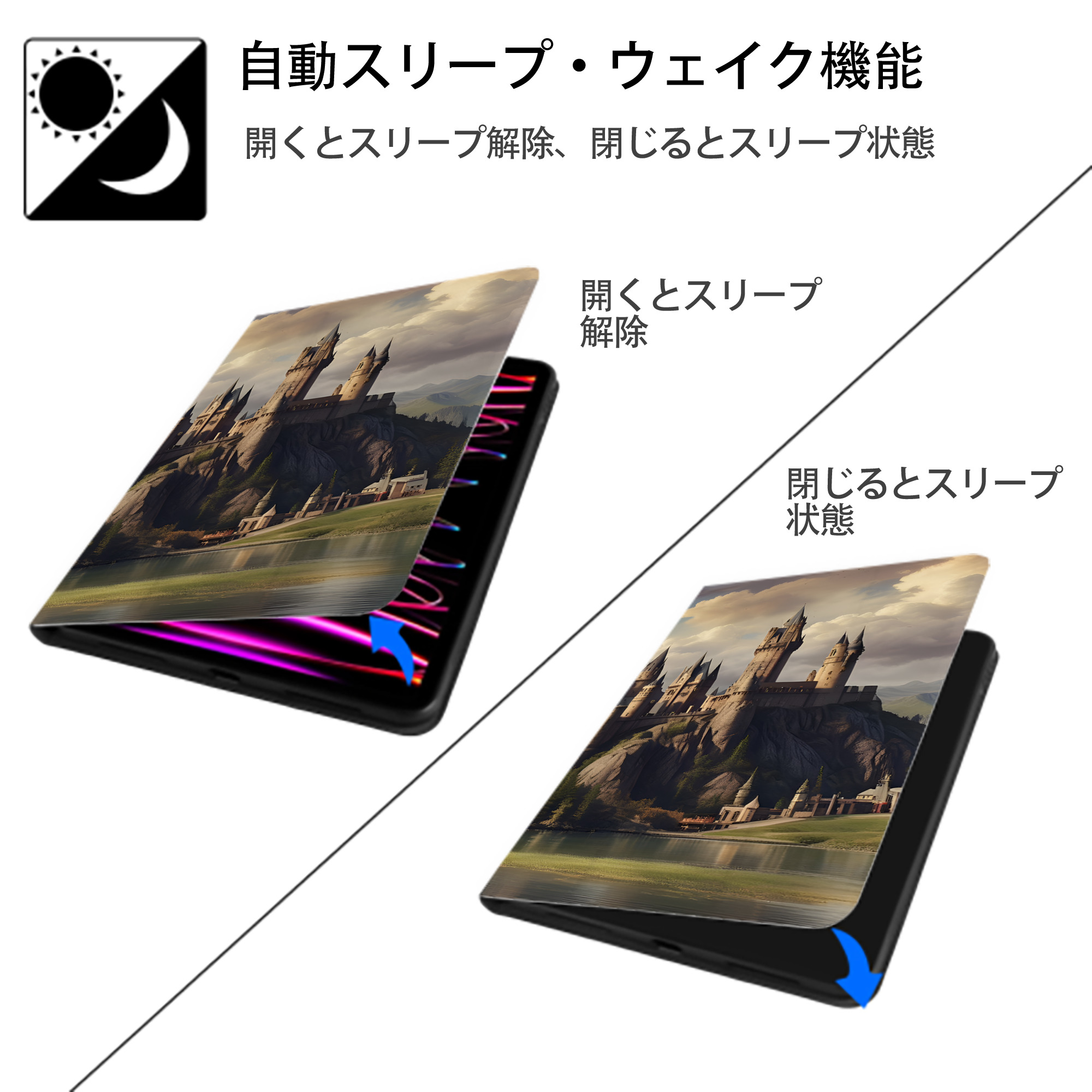 Harry Potter ハリー・ポッターシリーズ IPad ケース ブック型 PUレザー TPU 耐衝撃 軽量 薄型 ペン収納なし 全面保護 IPad 各モデル対応