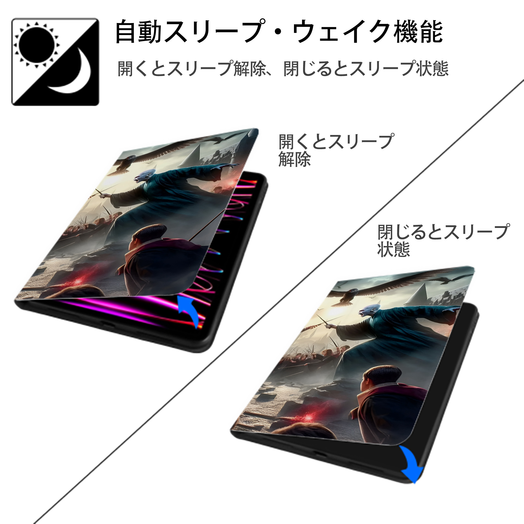 Harry Potter ハリー・ポッターシリーズ IPad ケース ブック型 PUレザー TPU 耐衝撃 軽量 薄型 ペン収納なし 全面保護 IPad 各モデル対応