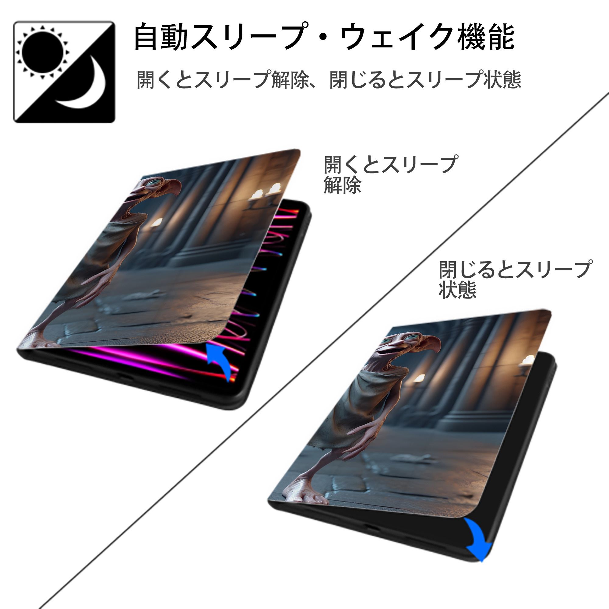 Harry Potter ハリー・ポッターシリーズ IPad ケース ブック型 PUレザー TPU 耐衝撃 軽量 薄型 ペン収納なし 全面保護 IPad 各モデル対応