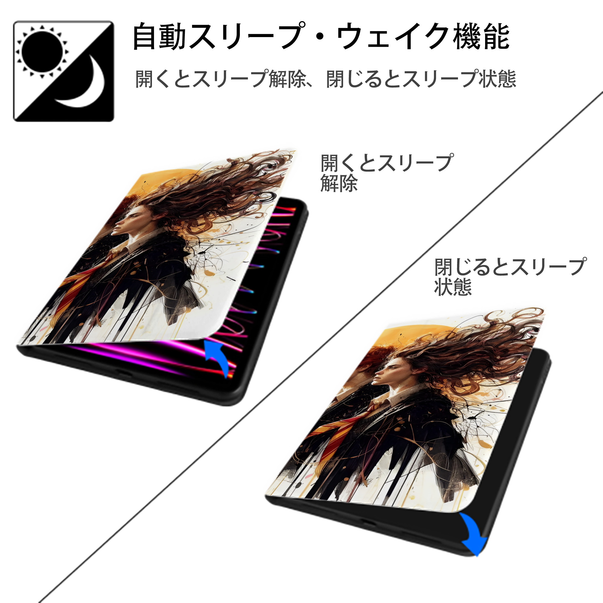 Harry Potter ハリー・ポッターシリーズ IPad ケース ブック型 PUレザー TPU 耐衝撃 軽量 薄型 ペン収納なし 全面保護 IPad 各モデル対応