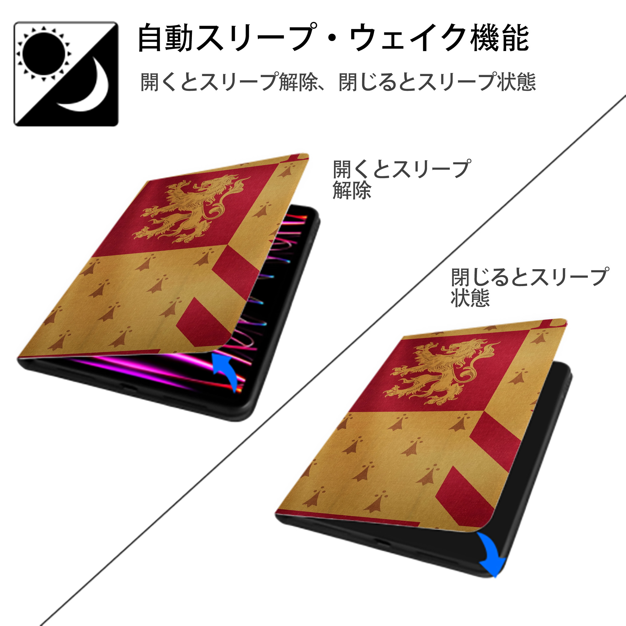 Harry Potter ハリー・ポッターシリーズ IPad ケース ブック型 PUレザー TPU 耐衝撃 軽量 薄型 ペン収納なし 全面保護 IPad 各モデル対応