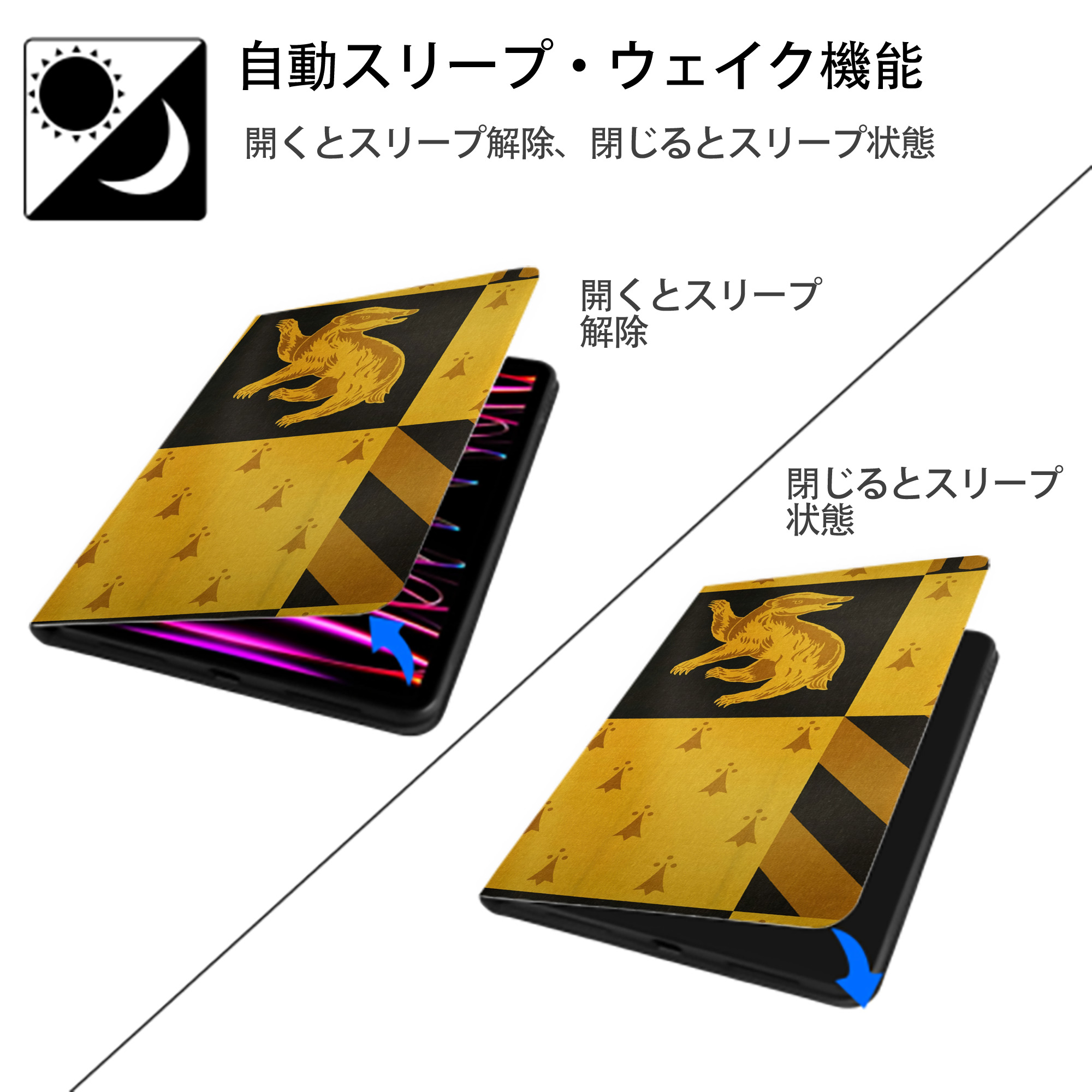 Harry Potter ハリー・ポッターシリーズ IPad ケース ブック型 PUレザー TPU 耐衝撃 軽量 薄型 ペン収納なし 全面保護 IPad 各モデル対応