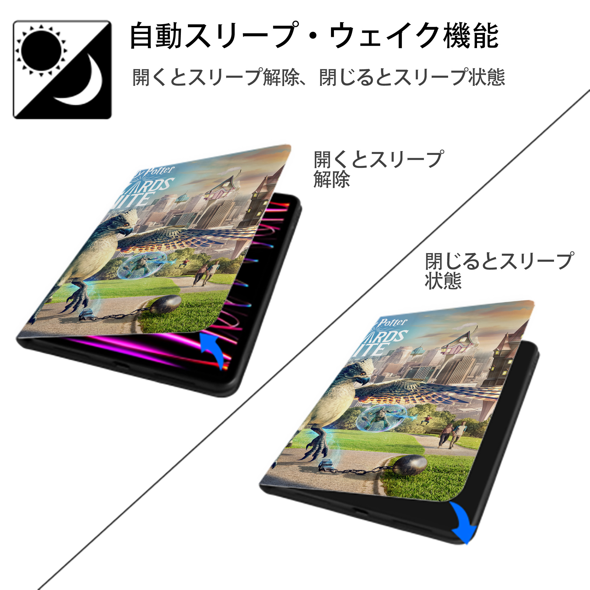 Harry Potter ハリー・ポッターシリーズ IPad ケース ブック型 PUレザー TPU 耐衝撃 軽量 薄型 ペン収納なし 全面保護 IPad 各モデル対応