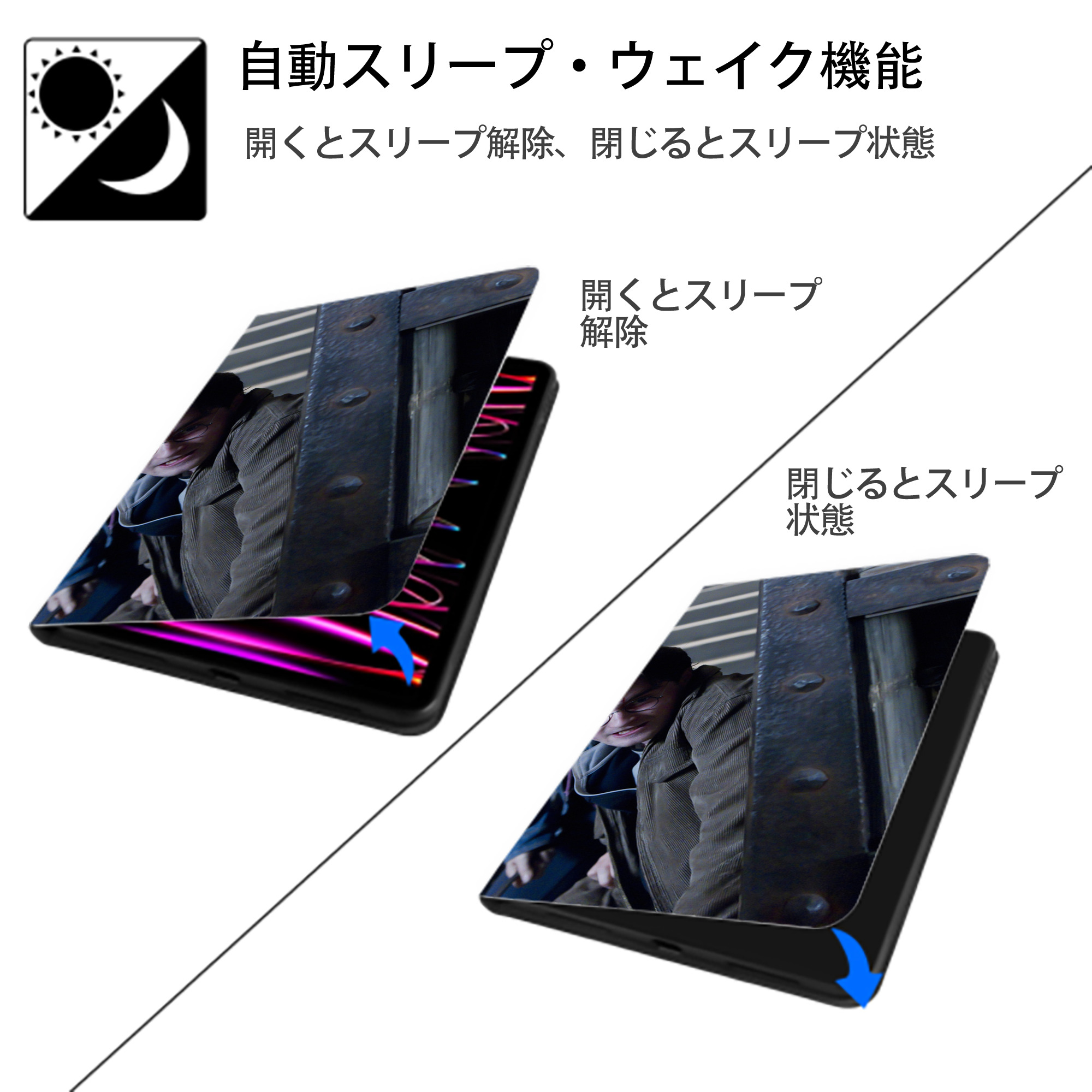 Harry Potter ハリー・ポッターシリーズ IPad ケース ブック型 PUレザー TPU 耐衝撃 軽量 薄型 ペン収納なし 全面保護 IPad 各モデル対応
