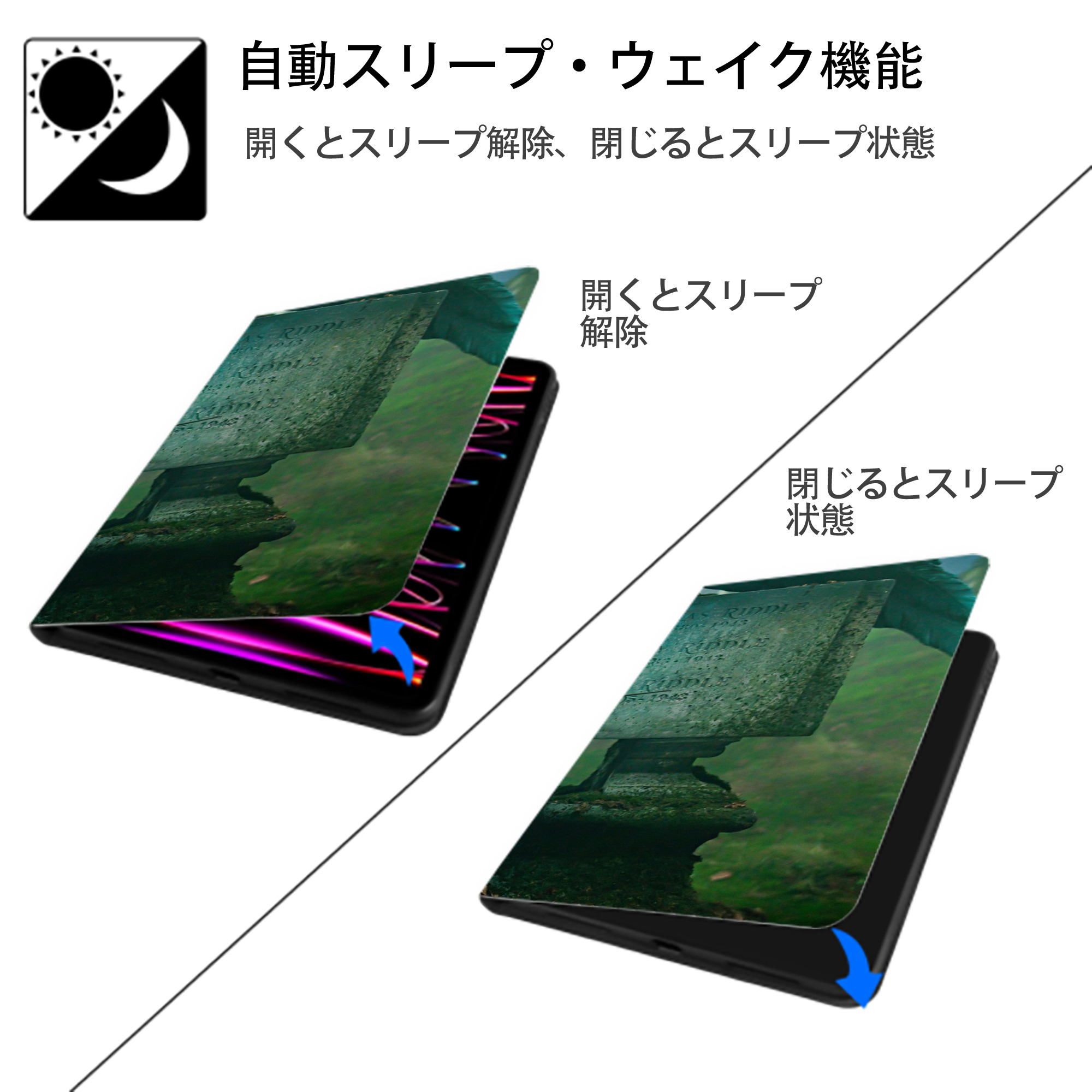 Harry Potter ハリー・ポッターシリーズ IPad ケース ブック型 PUレザー TPU 耐衝撃 軽量 薄型 ペン収納なし 全面保護 IPad 各モデル対応