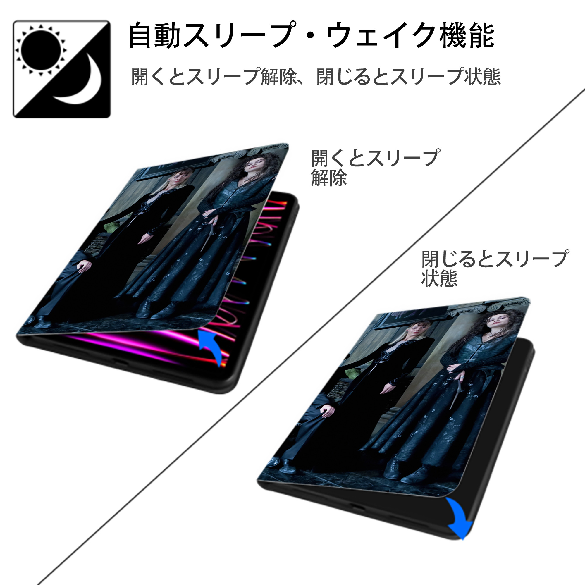 Harry Potter ハリー・ポッターシリーズ IPad ケース ブック型 PUレザー TPU 耐衝撃 軽量 薄型 ペン収納なし 全面保護 IPad 各モデル対応