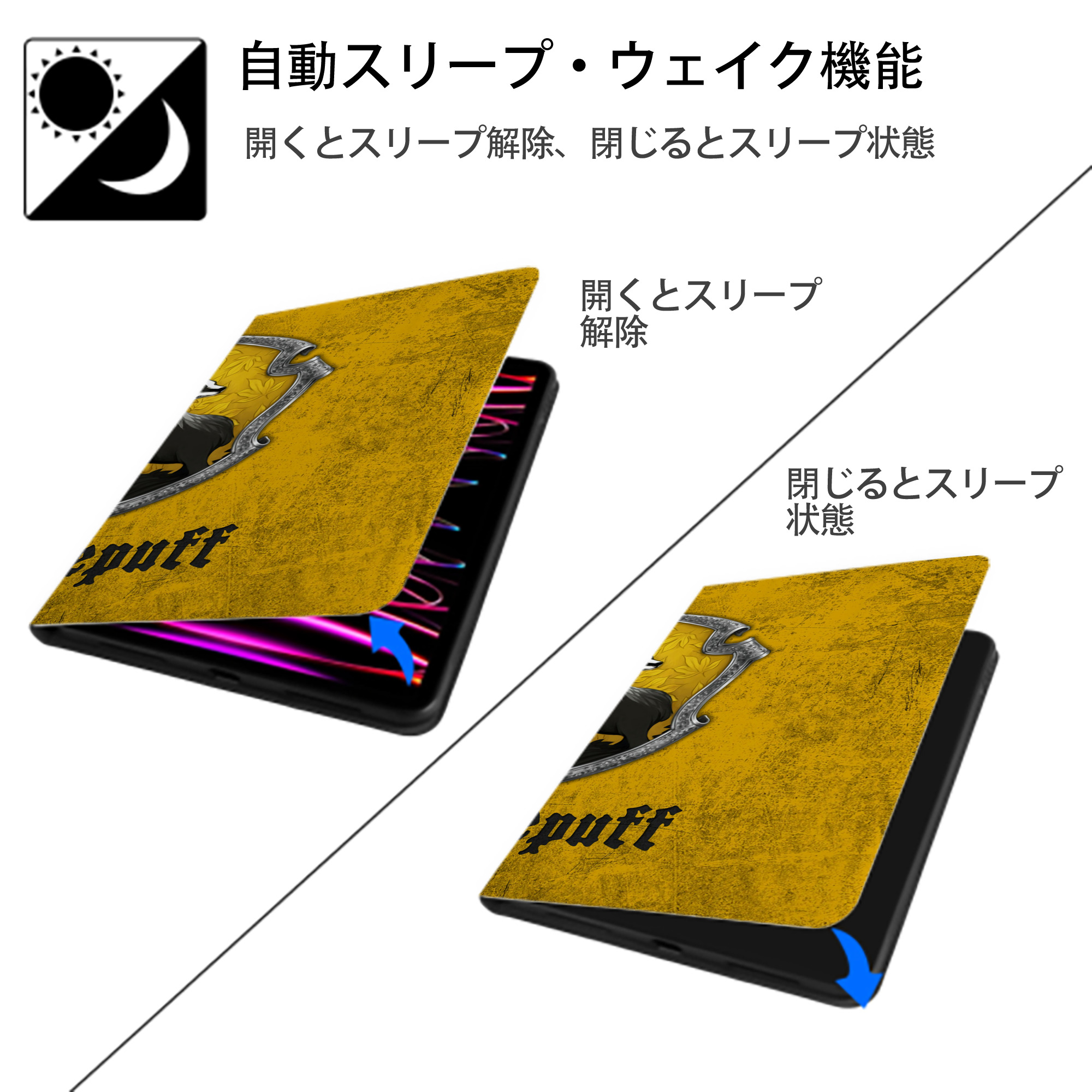 Harry Potter ハリー・ポッターシリーズ IPad ケース ブック型 PUレザー TPU 耐衝撃 軽量 薄型 ペン収納なし 全面保護 IPad 各モデル対応