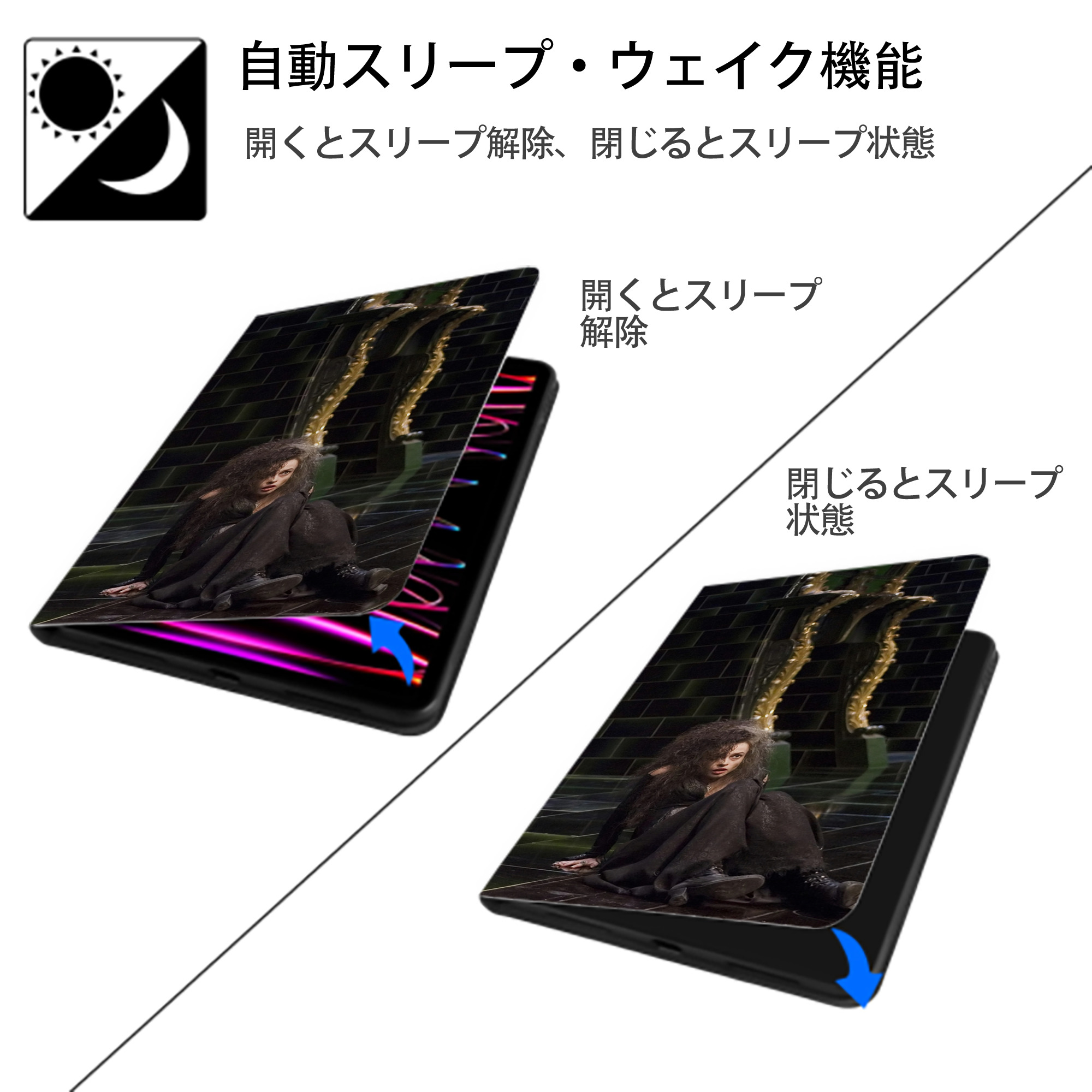 Harry Potter ハリー・ポッターシリーズ IPad ケース ブック型 PUレザー TPU 耐衝撃 軽量 薄型 ペン収納なし 全面保護 IPad 各モデル対応