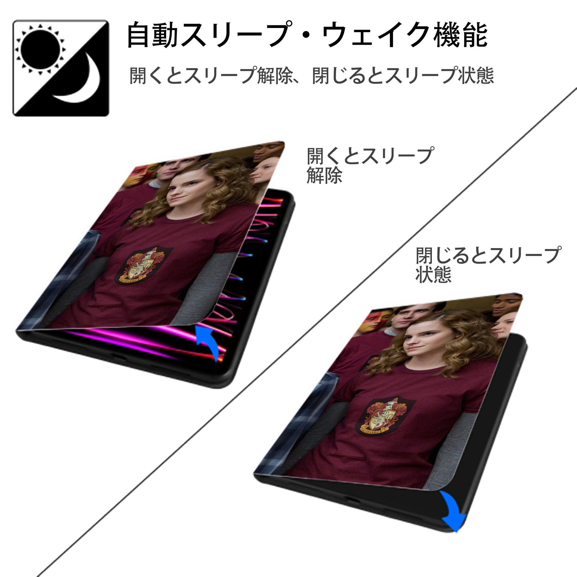 Harry Potter ハリー・ポッターシリーズ IPad ケース ブック型 PUレザー TPU 耐衝撃 軽量 薄型 ペン収納なし 全面保護 IPad 各モデル対応