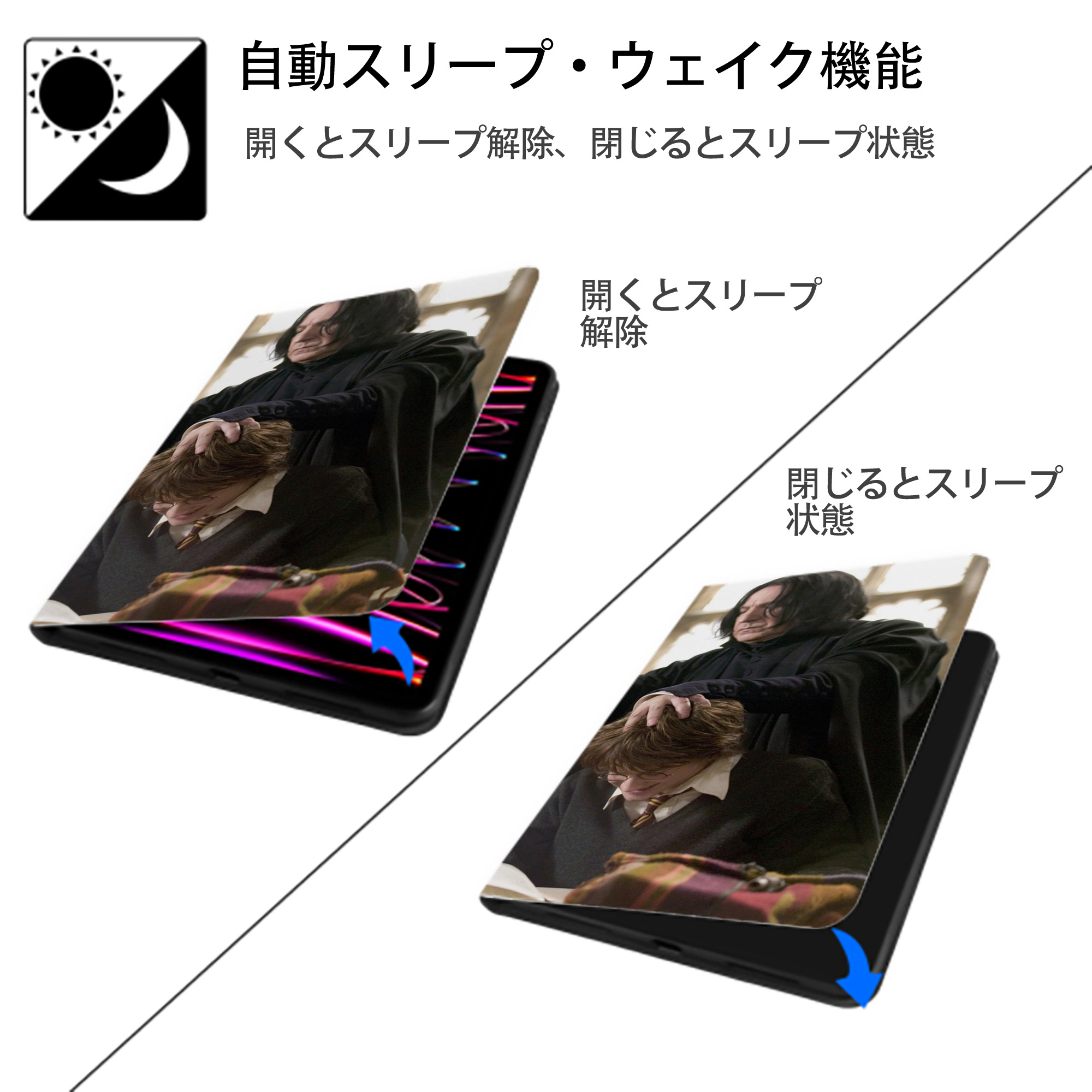 Harry Potter ハリー・ポッターシリーズ IPad ケース ブック型 PUレザー TPU 耐衝撃 軽量 薄型 ペン収納なし 全面保護 IPad 各モデル対応