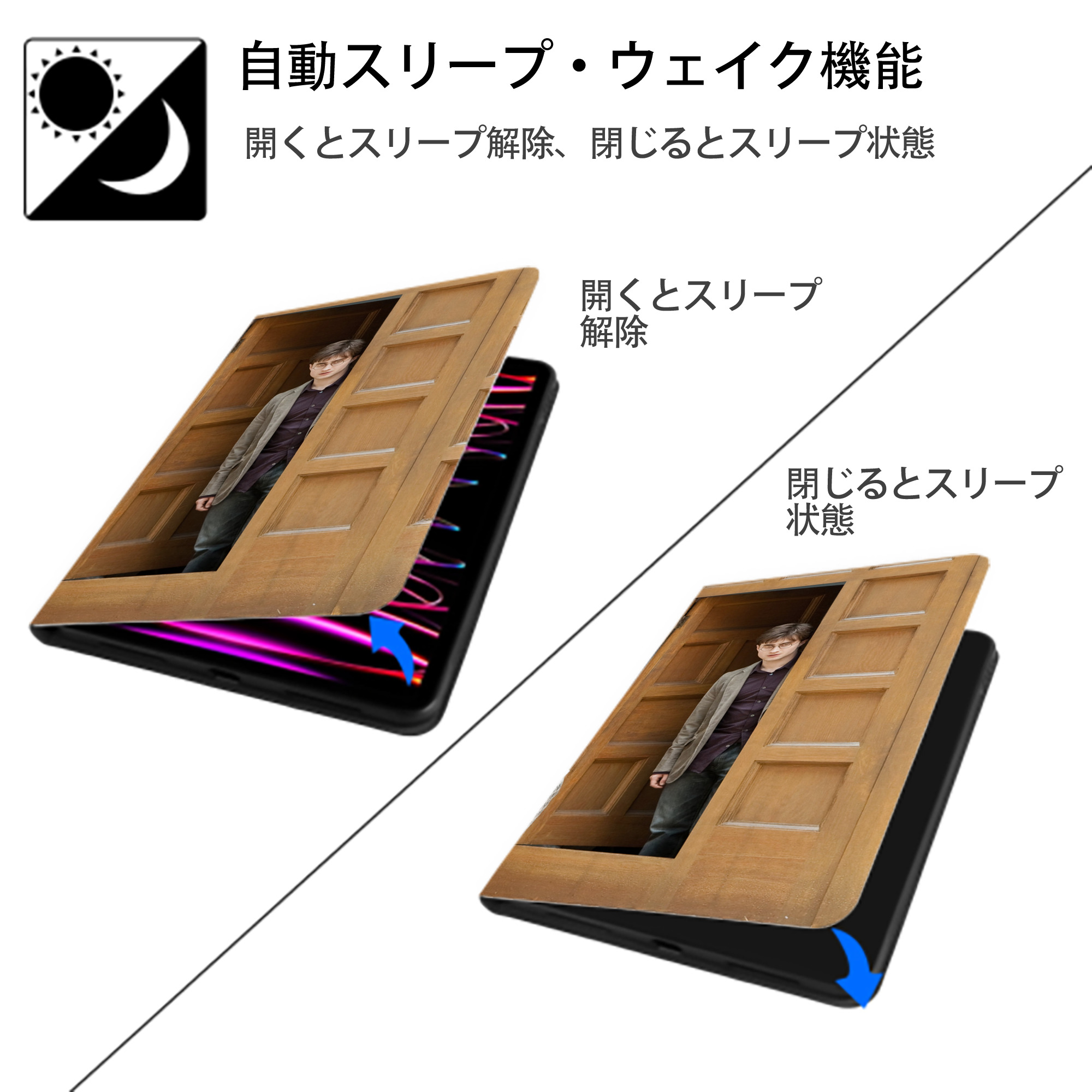 Harry Potter ハリー・ポッターシリーズ IPad ケース ブック型 PUレザー TPU 耐衝撃 軽量 薄型 ペン収納なし 全面保護 IPad 各モデル対応