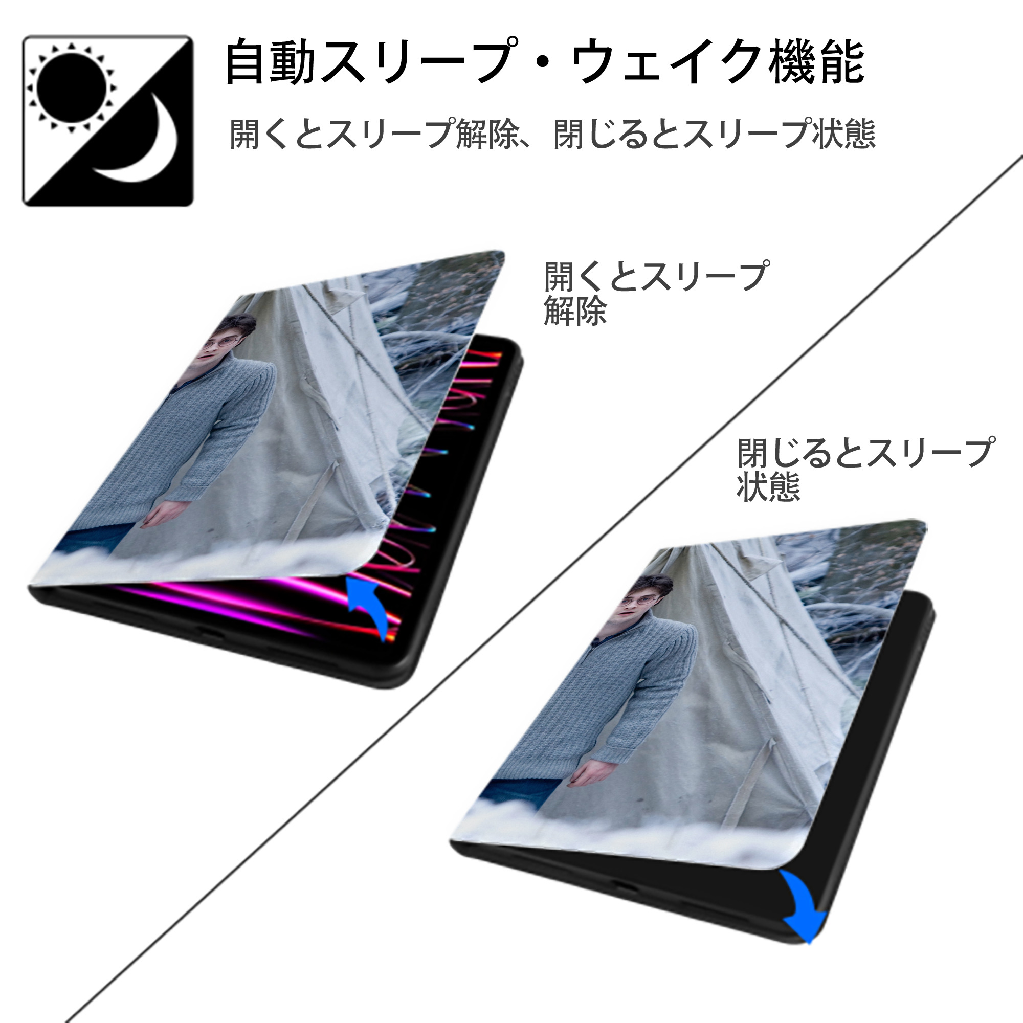 Harry Potter ハリー・ポッターシリーズ IPad ケース ブック型 PUレザー TPU 耐衝撃 軽量 薄型 ペン収納なし 全面保護 IPad 各モデル対応