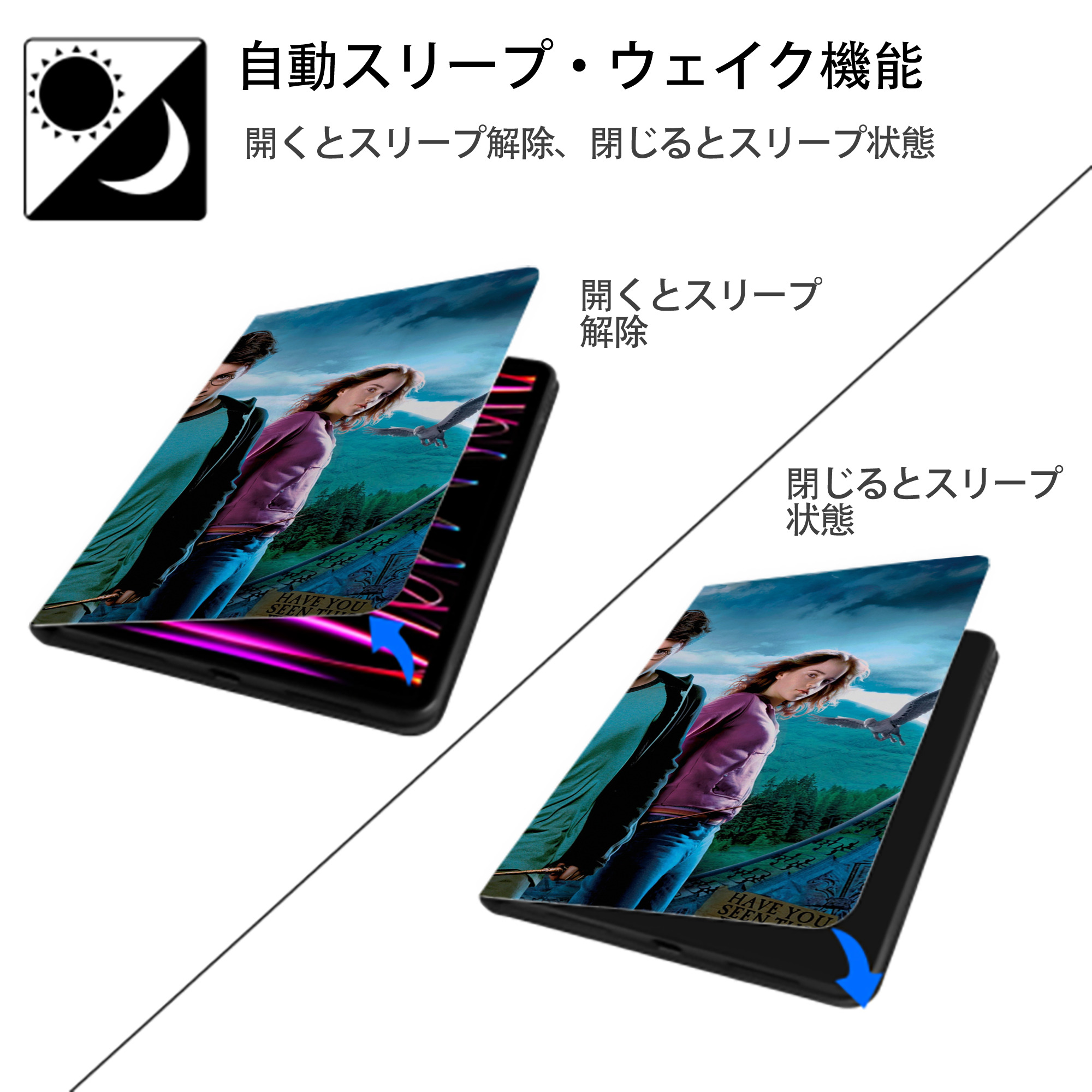 Harry Potter ハリー・ポッターシリーズ IPad ケース ブック型 PUレザー TPU 耐衝撃 軽量 薄型 ペン収納なし 全面保護 IPad 各モデル対応