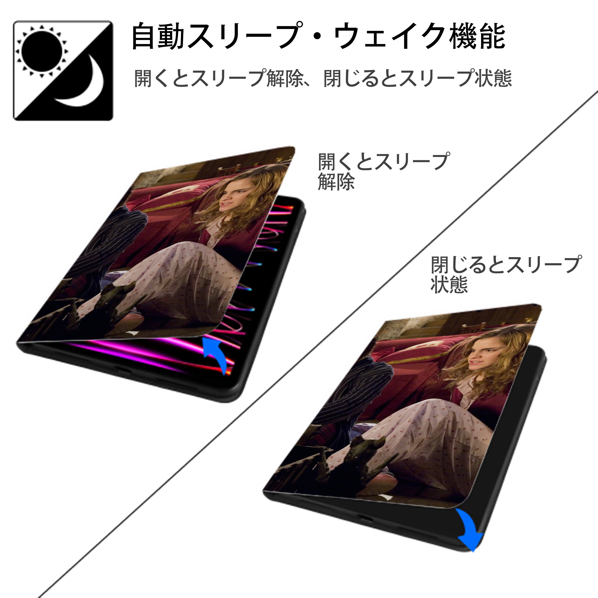 Harry Potter ハリー・ポッターシリーズ IPad ケース ブック型 PUレザー TPU 耐衝撃 軽量 薄型 ペン収納なし 全面保護 IPad 各モデル対応