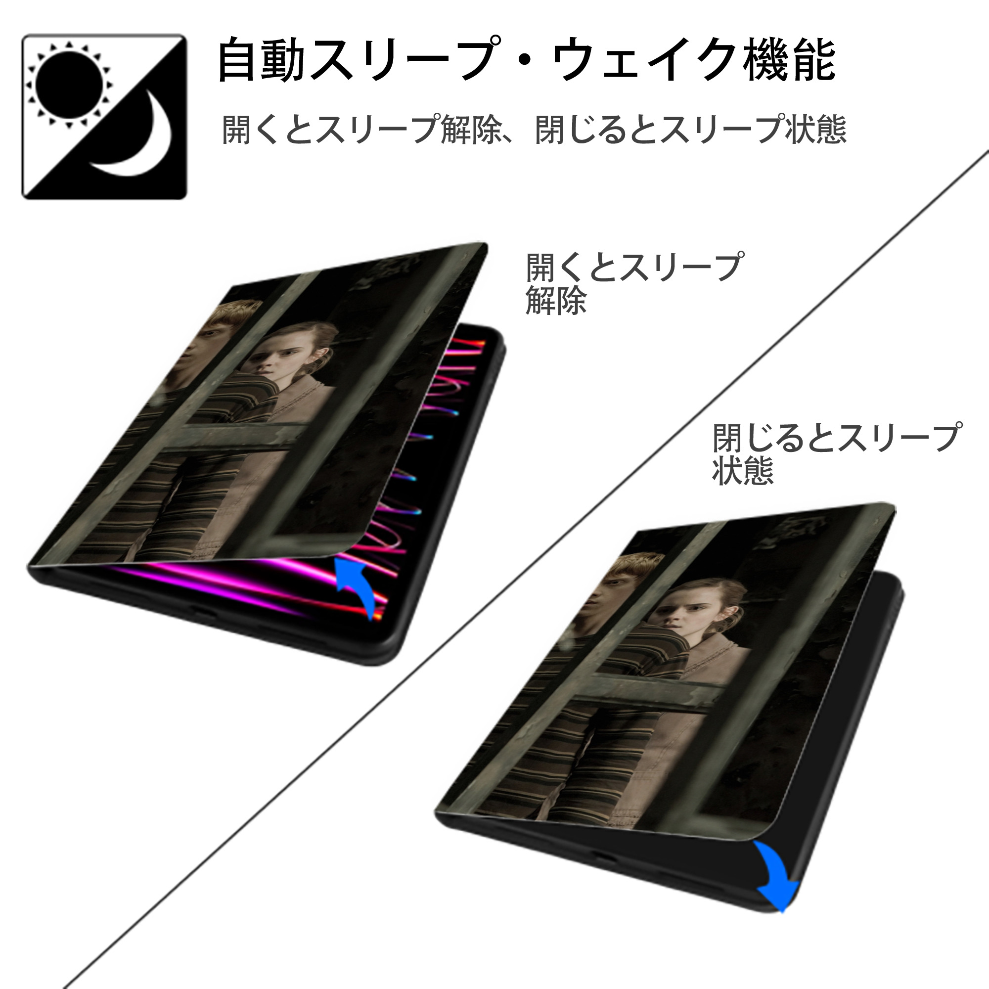 Harry Potter ハリー・ポッターシリーズ IPad ケース ブック型 PUレザー TPU 耐衝撃 軽量 薄型 ペン収納なし 全面保護 IPad 各モデル対応