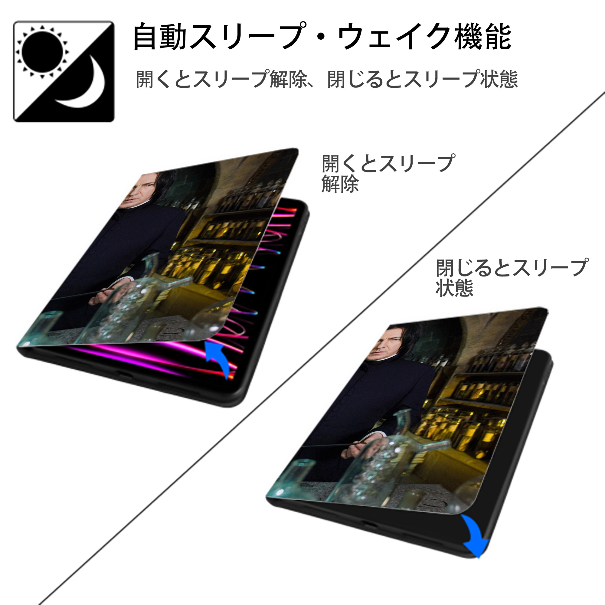 Harry Potter ハリー・ポッターシリーズ IPad ケース ブック型 PUレザー TPU 耐衝撃 軽量 薄型 ペン収納なし 全面保護 IPad 各モデル対応