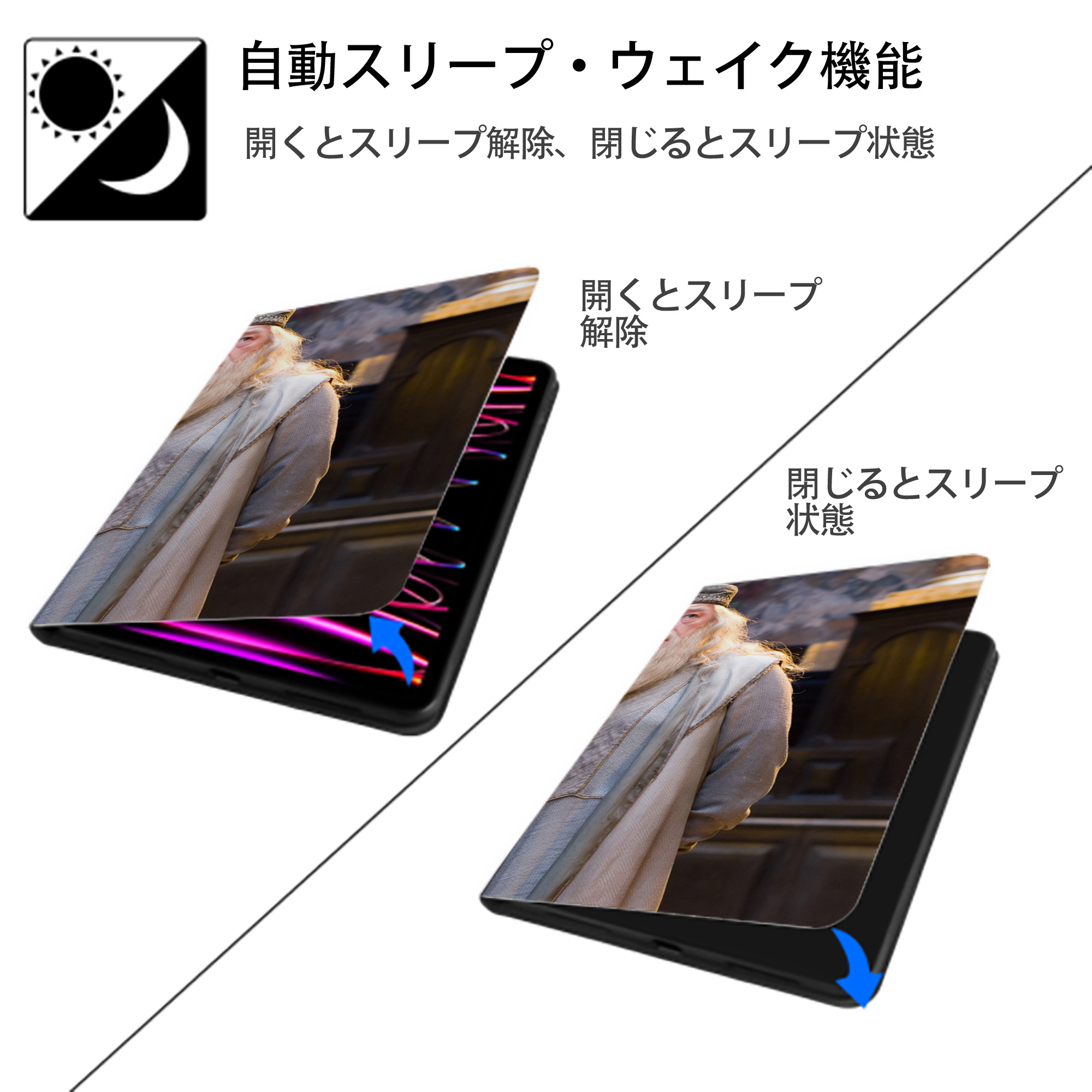 Harry Potter ハリー・ポッターシリーズ IPad ケース ブック型 PUレザー TPU 耐衝撃 軽量 薄型 ペン収納なし 全面保護 IPad 各モデル対応