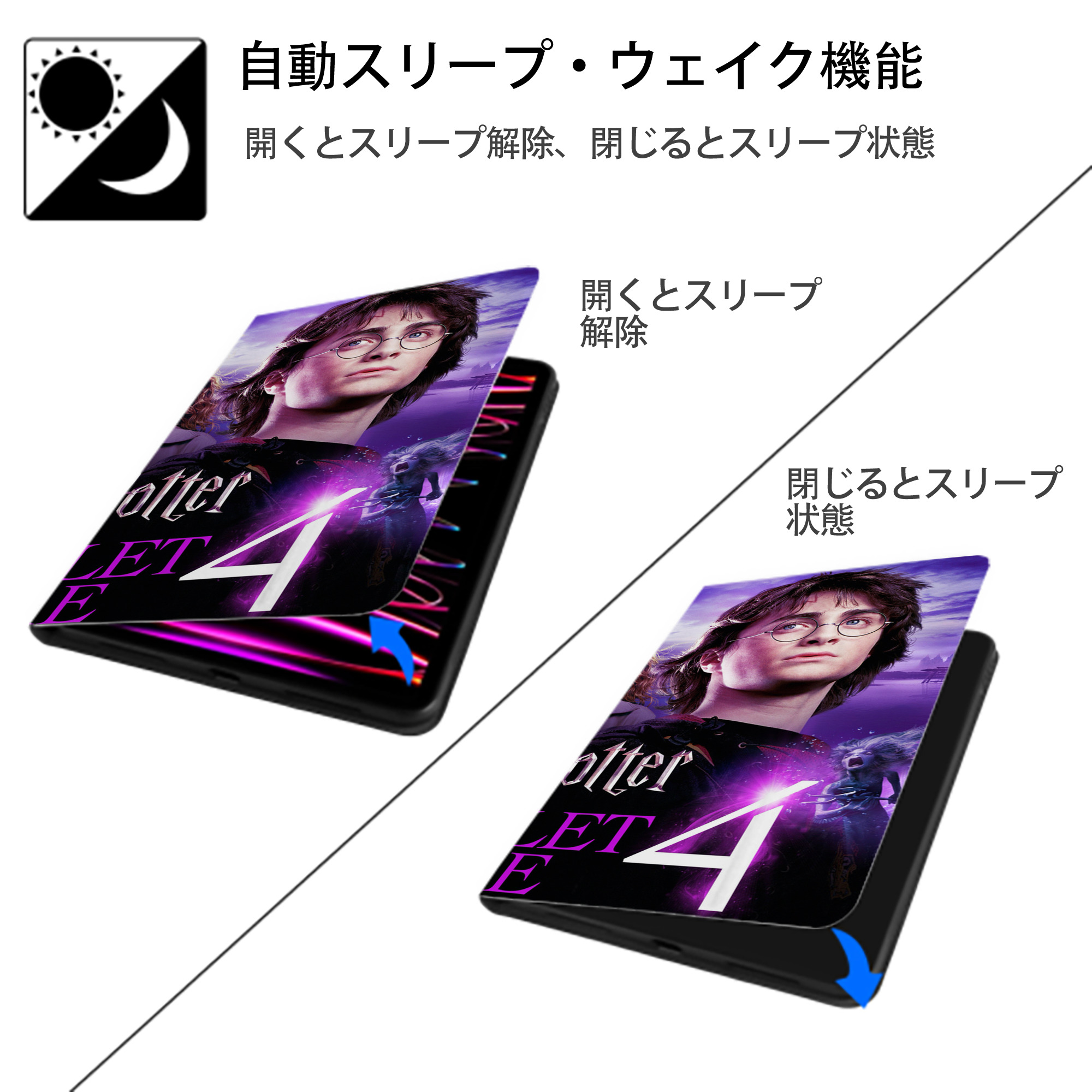 Harry Potter ハリー・ポッターシリーズ IPad ケース ブック型 PUレザー TPU 耐衝撃 軽量 薄型 ペン収納なし 全面保護 IPad 各モデル対応