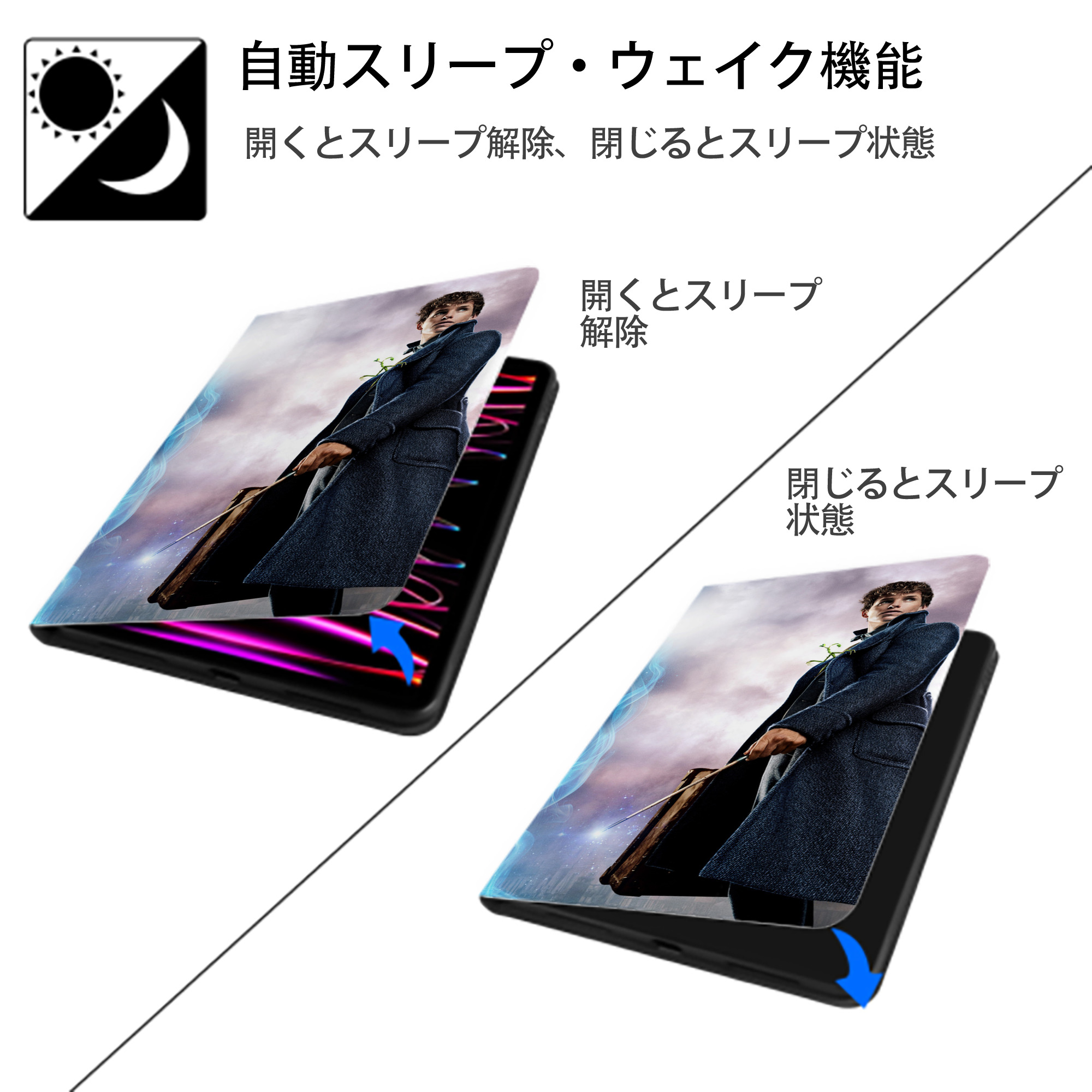 Harry Potter ハリー・ポッターシリーズ IPad ケース ブック型 PUレザー TPU 耐衝撃 軽量 薄型 ペン収納なし 全面保護 IPad 各モデル対応