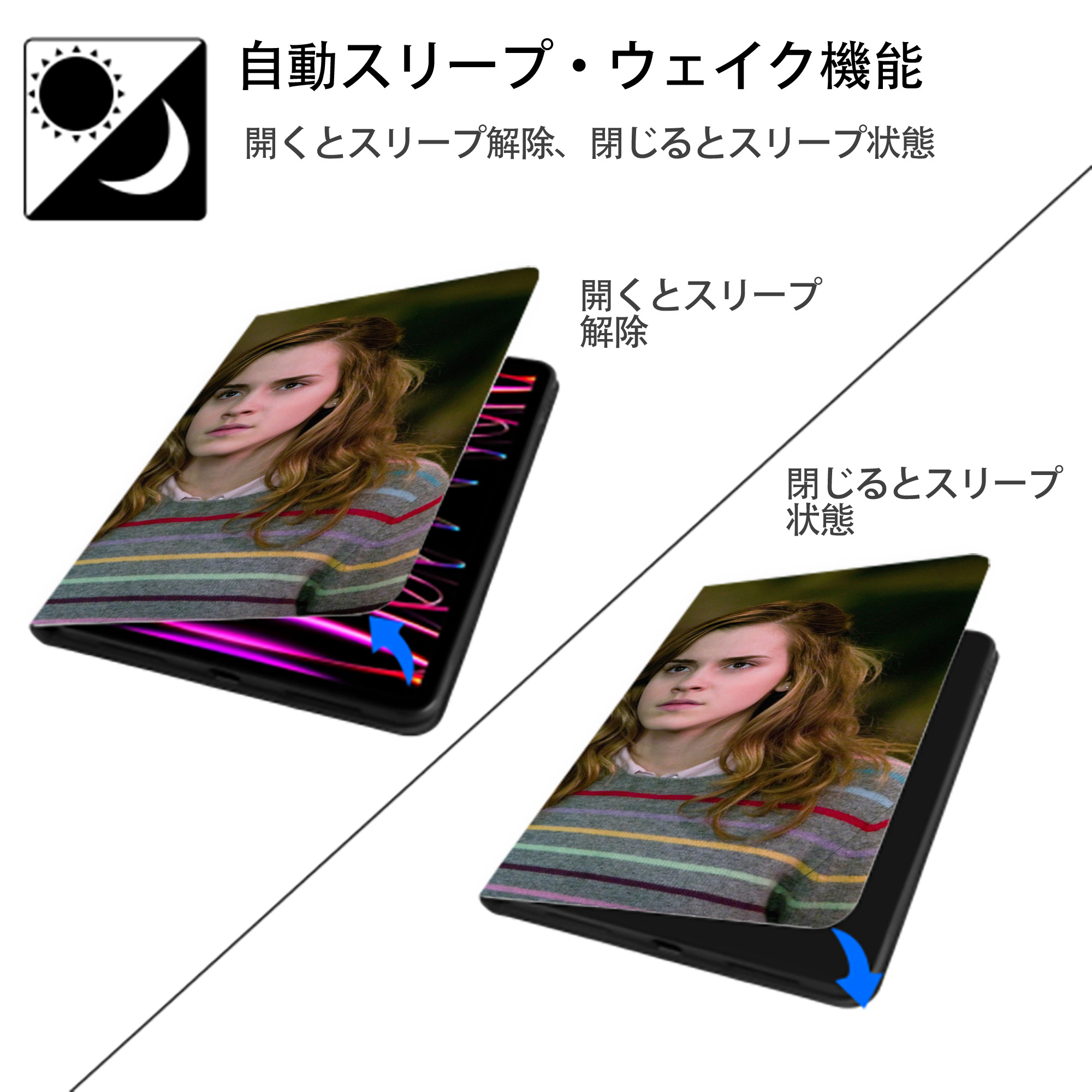 Harry Potter ハリー・ポッターシリーズ IPad ケース ブック型 PUレザー TPU 耐衝撃 軽量 薄型 ペン収納なし 全面保護 IPad 各モデル対応